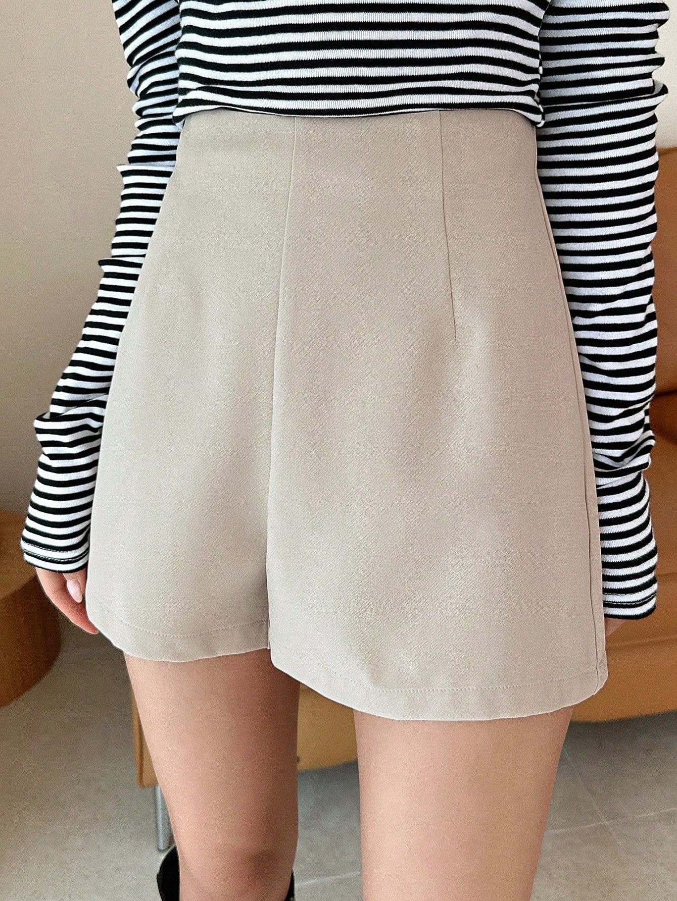 In Beige Women Shorts