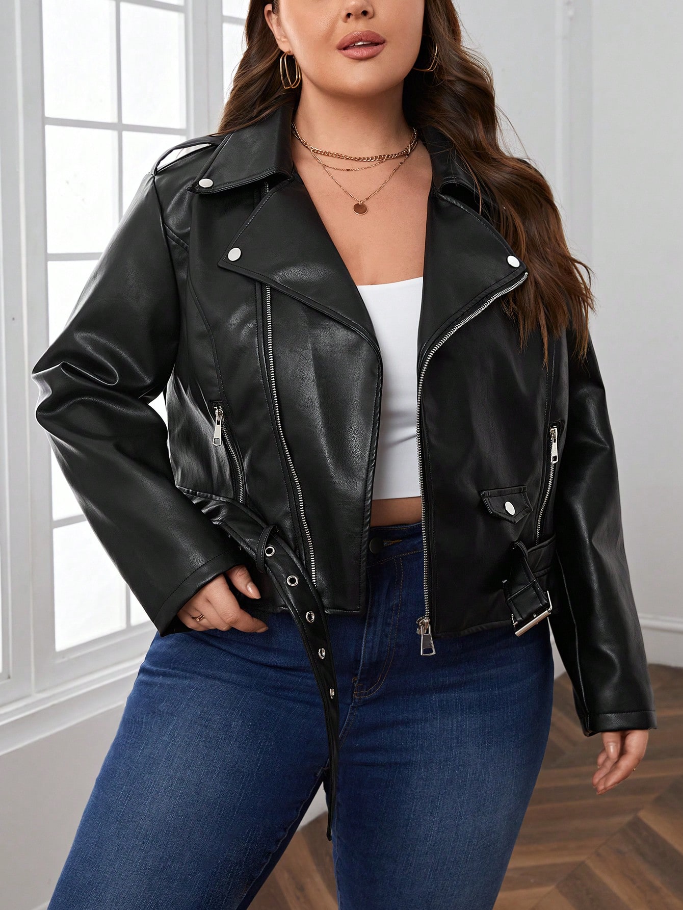 In Black Plus Size Jackets