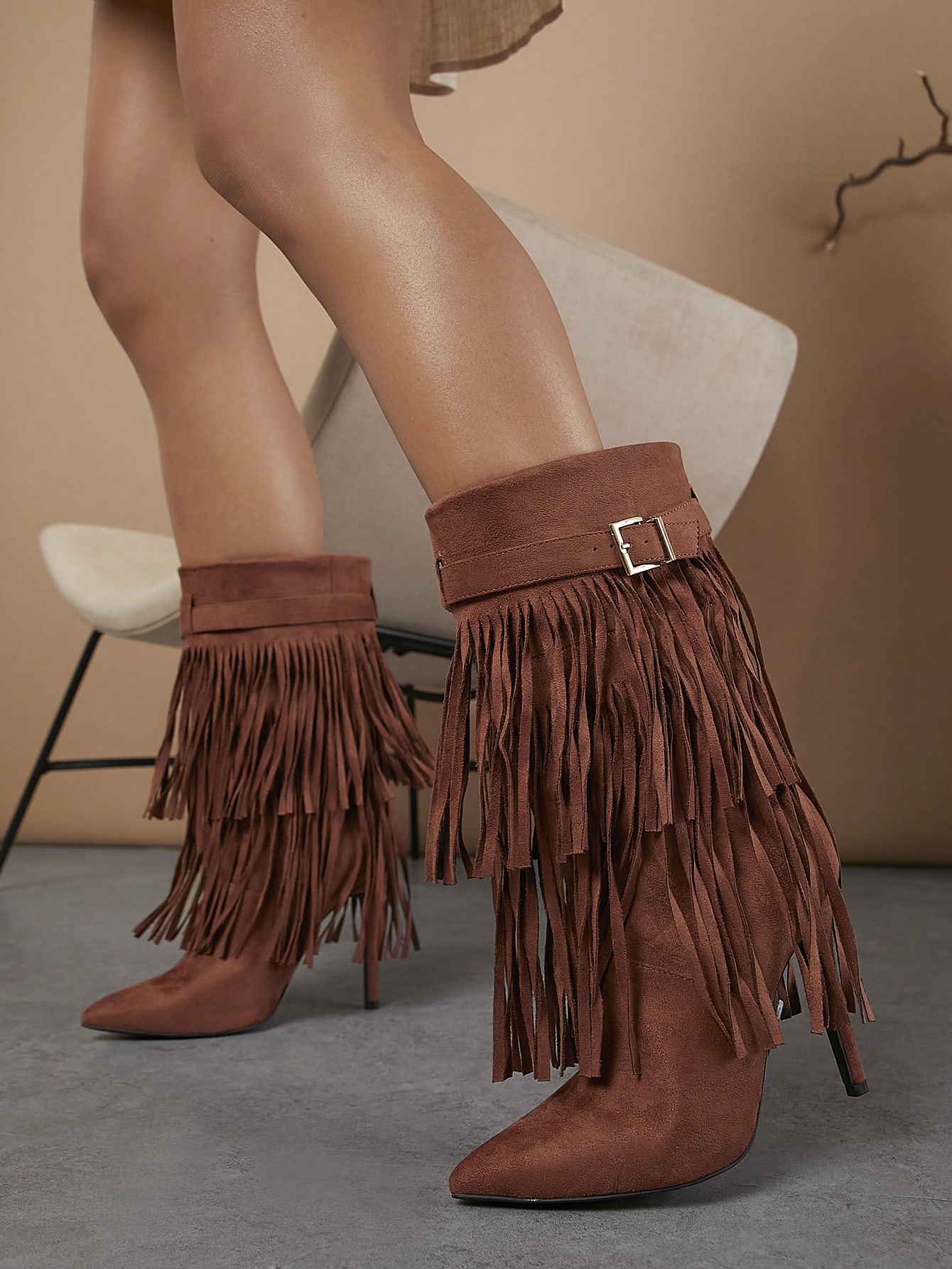 In Rust Brown Women Fashion Boots