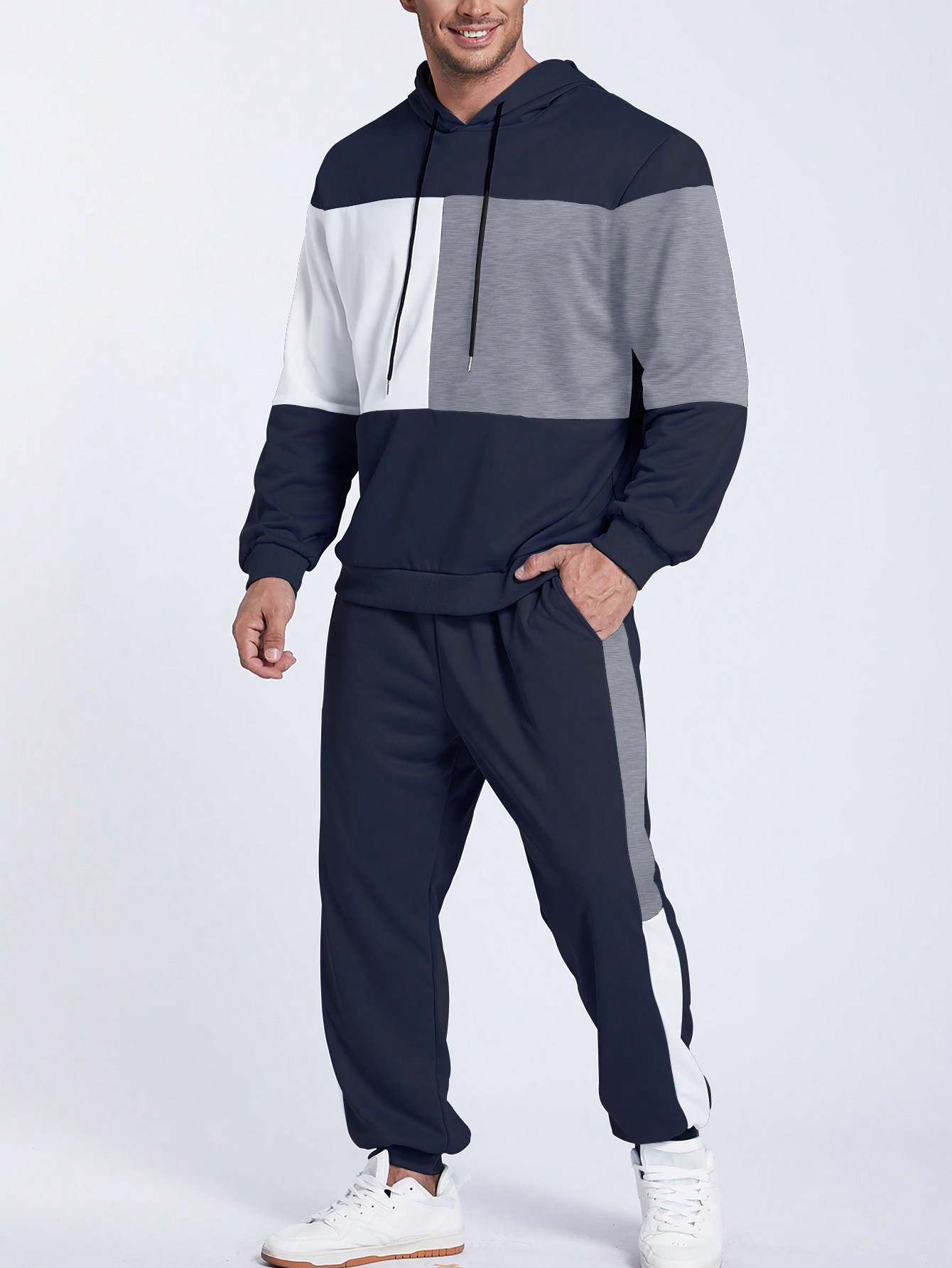 Men Plus Size Hoodie & Sweatshirt Co-ords