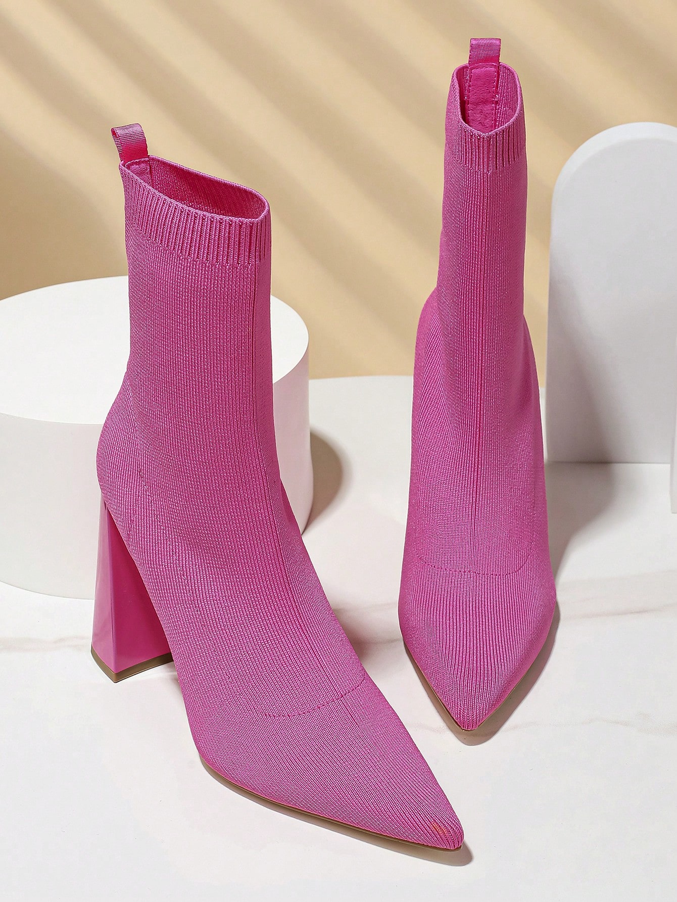 In Hot Pink Women Mid-Calf Boots