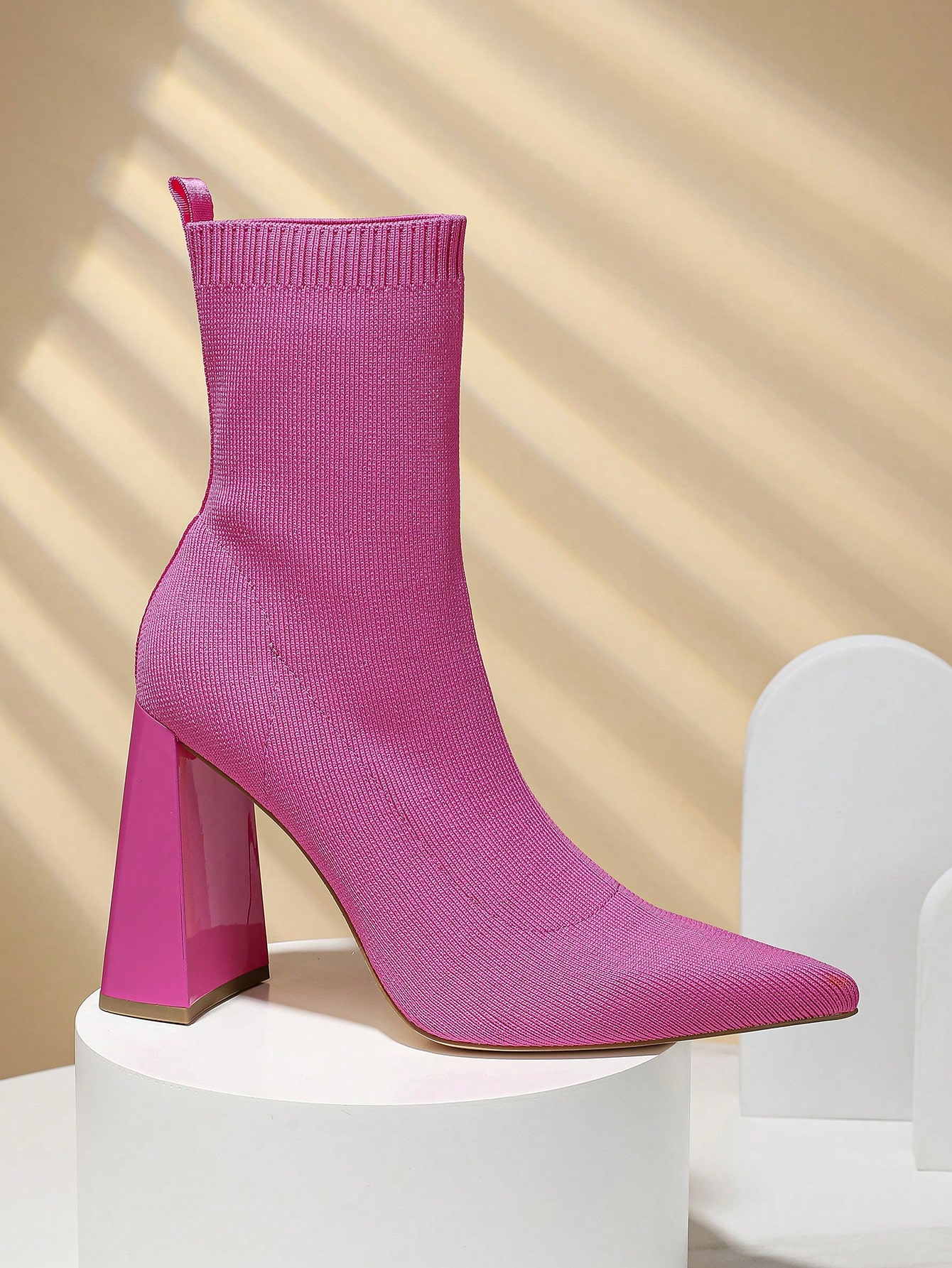 In Hot Pink Women Mid-Calf Boots