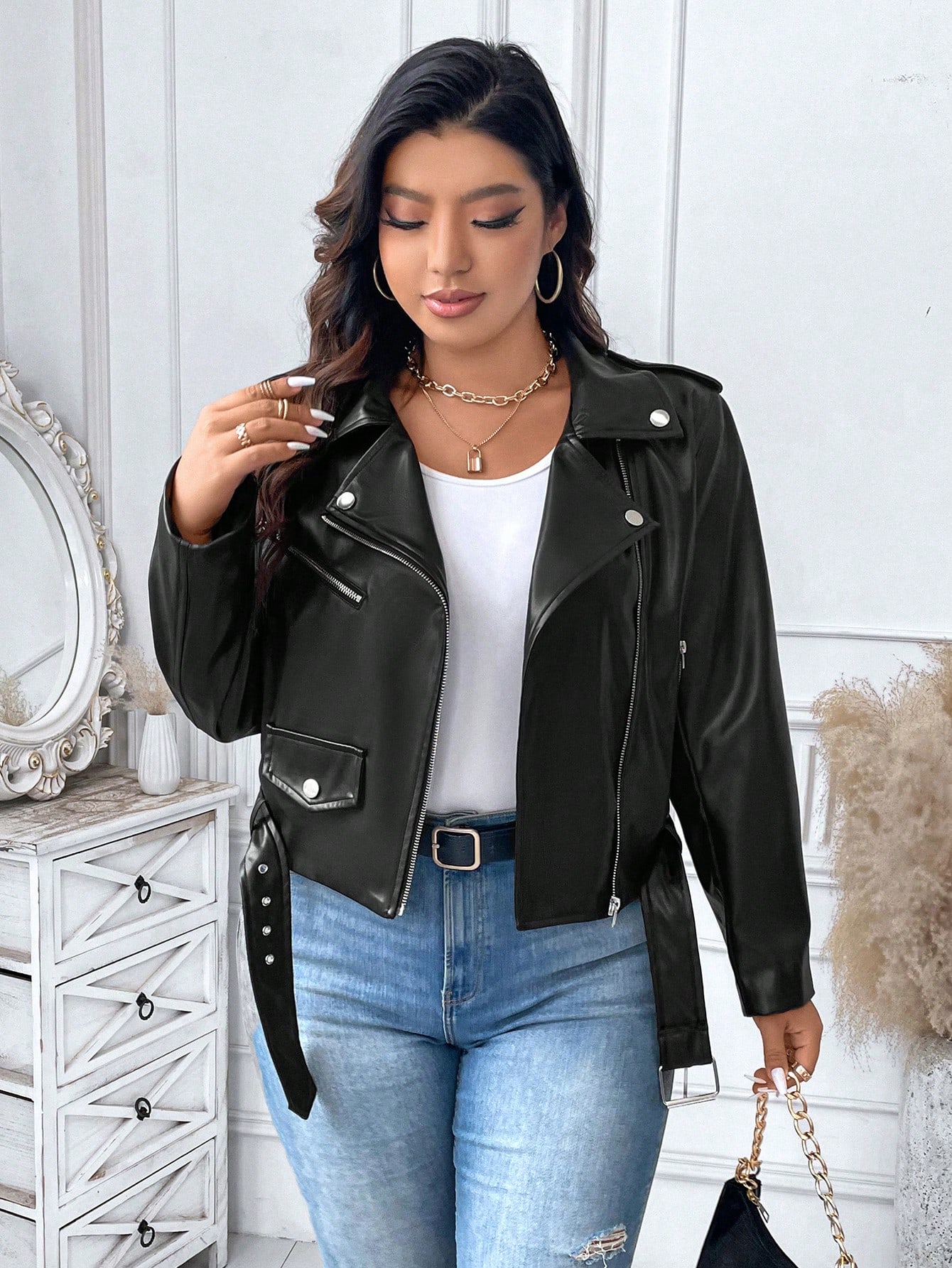 In Black Plus Size Jackets