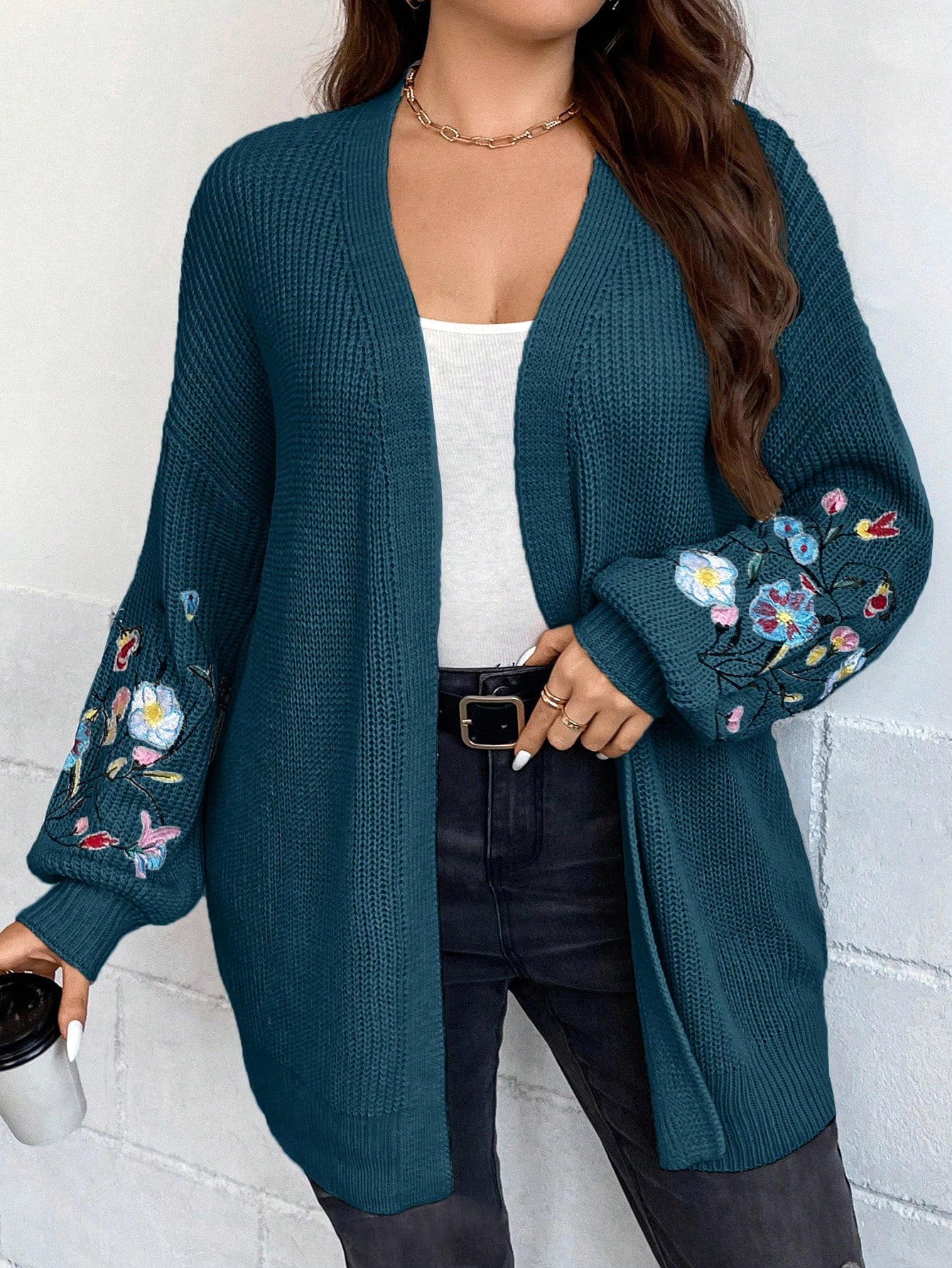 In Long Sleeve Plus Size Cardigans