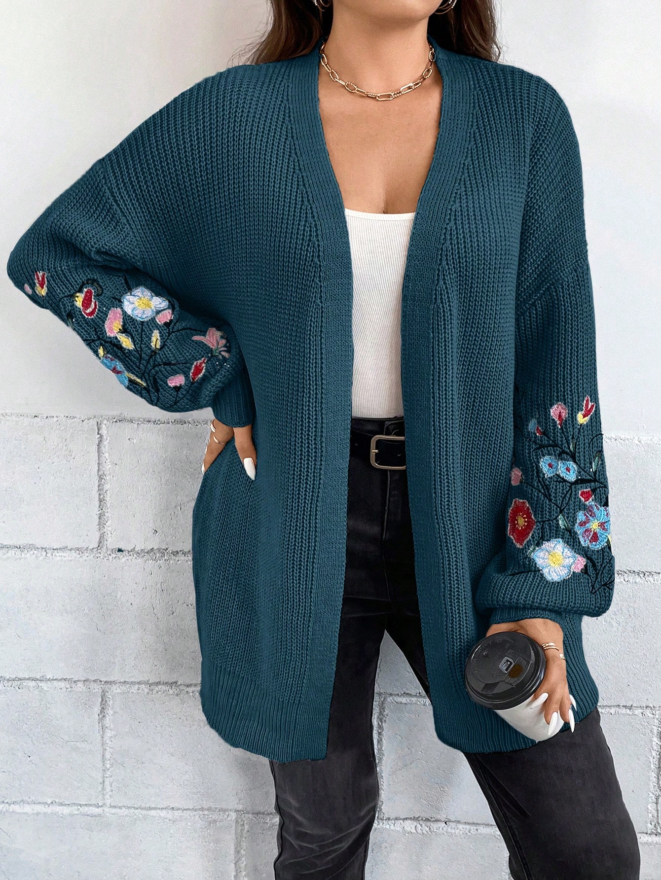 In Long Sleeve Plus Size Cardigans