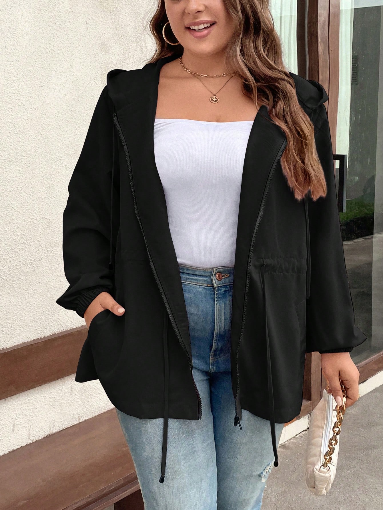 In Black Plus Size Jackets