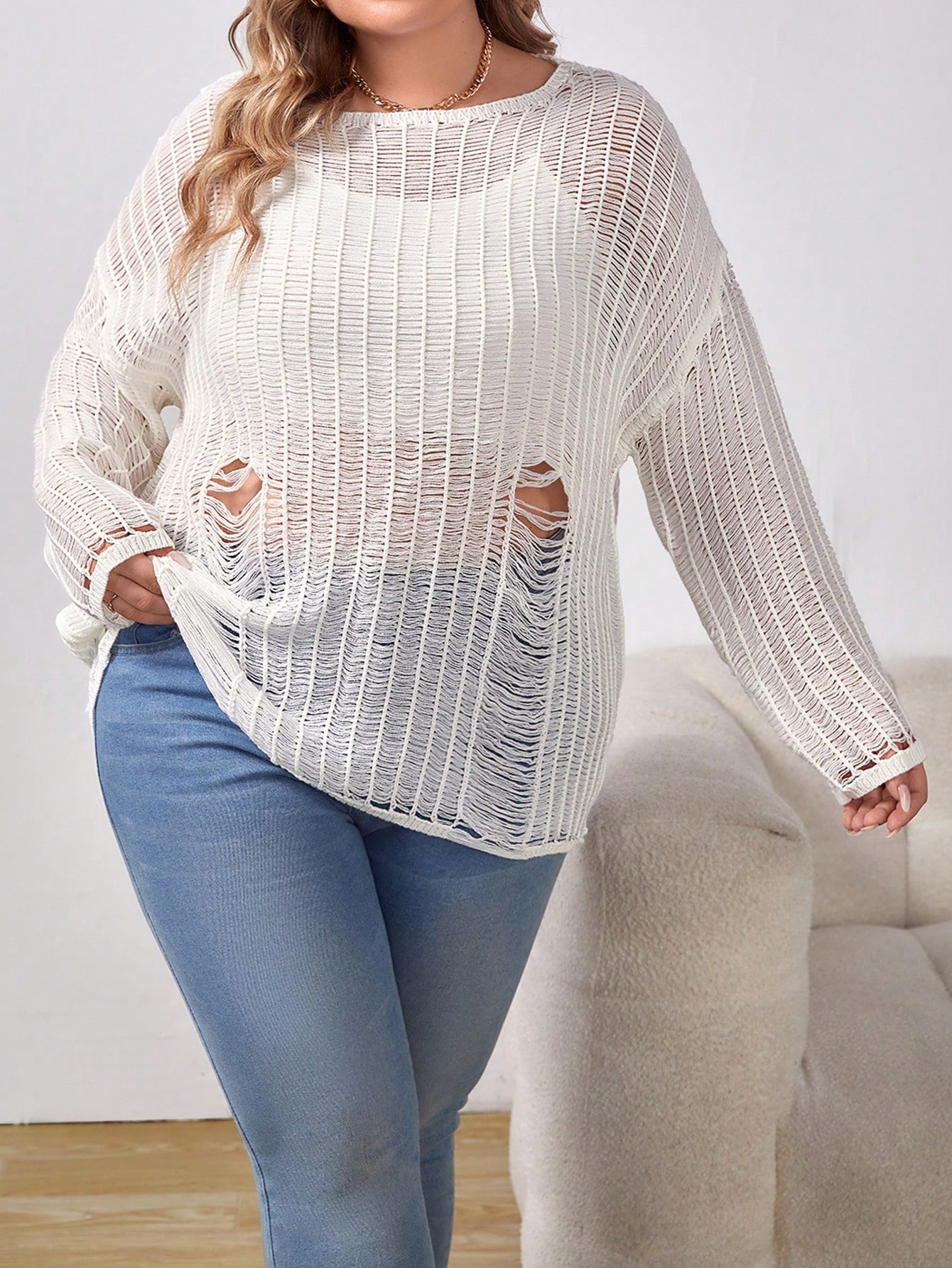 In White Plus Size Sweaters