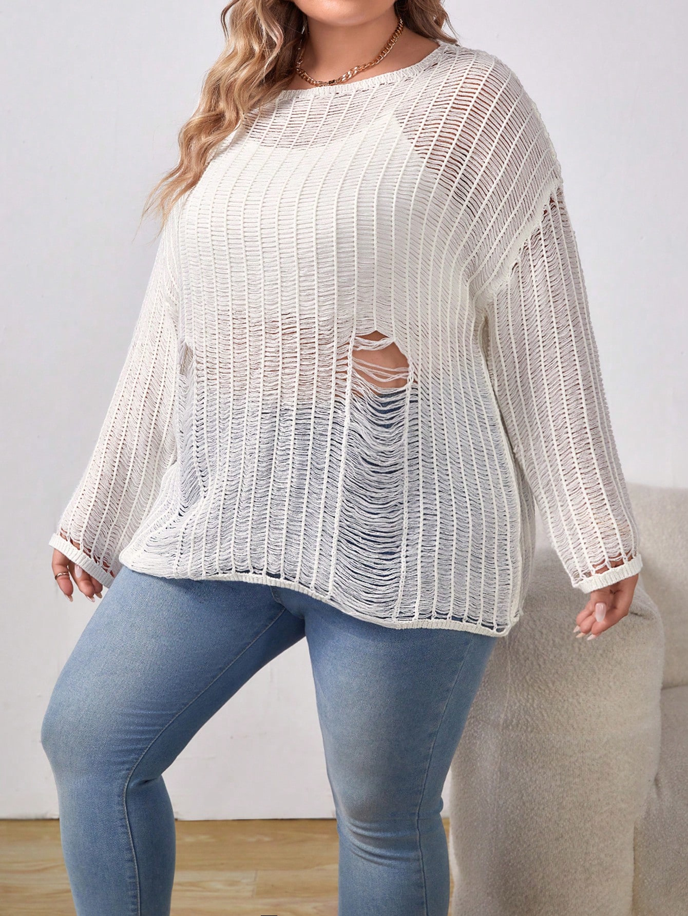 In White Plus Size Sweaters