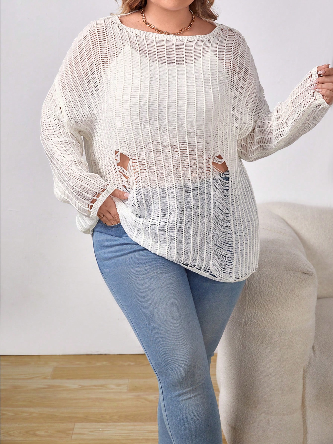 In White Plus Size Sweaters