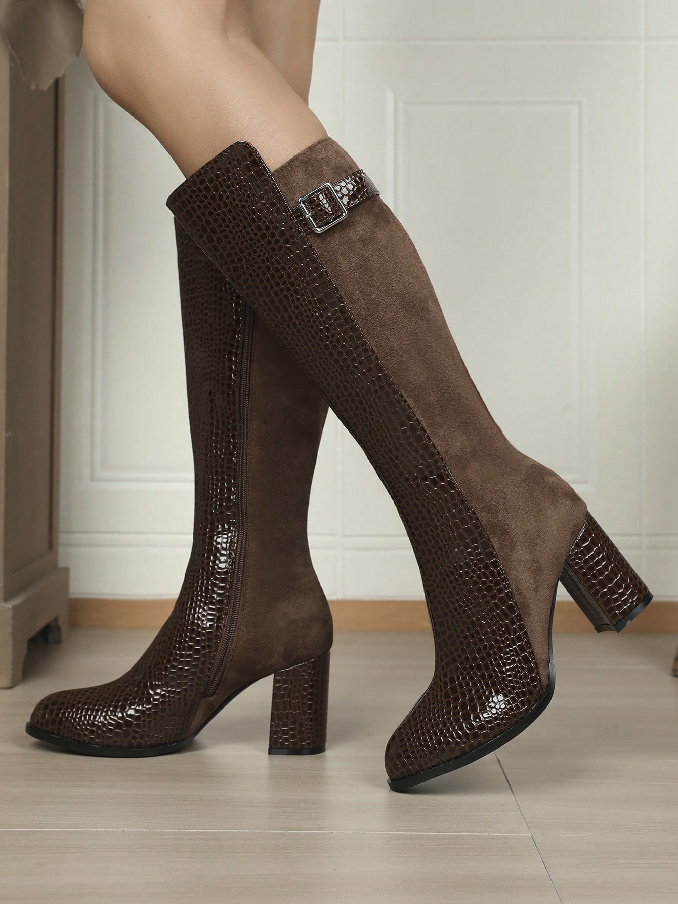 In Brown Women Knee-High Boots