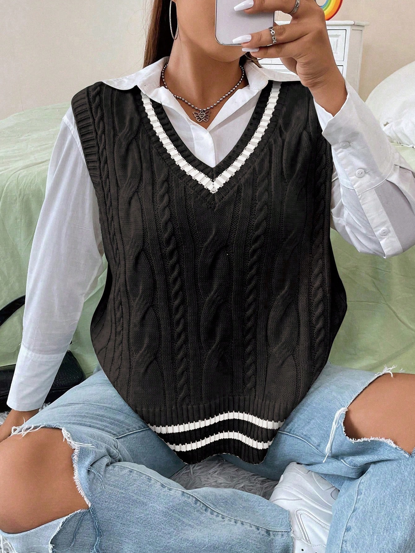 In Casual Plus Size Sweater Vests