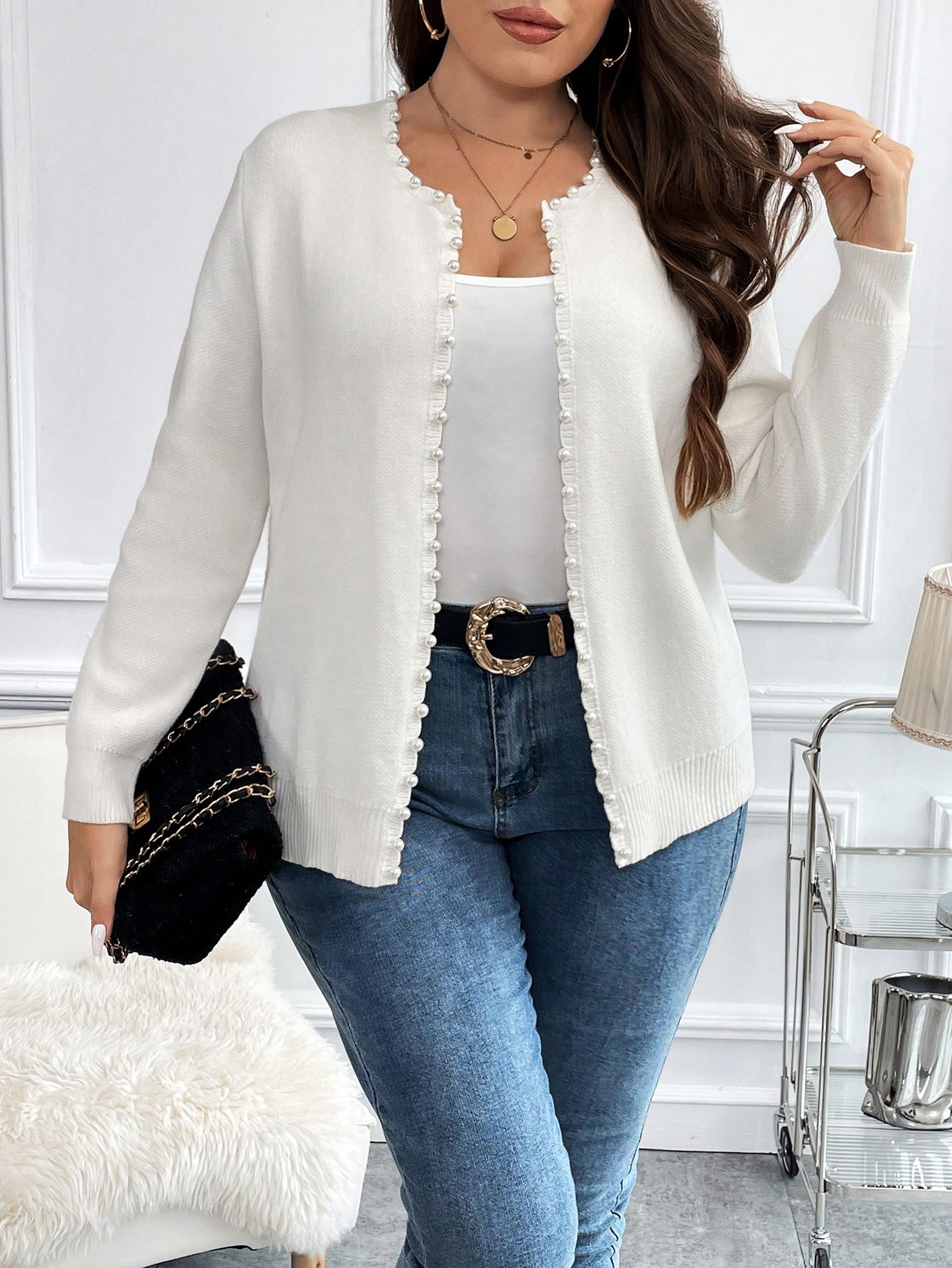 In Long Sleeve Plus Size Cardigans