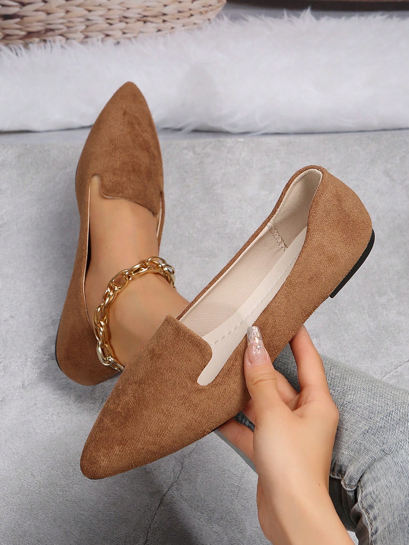 In Brown Women Flats