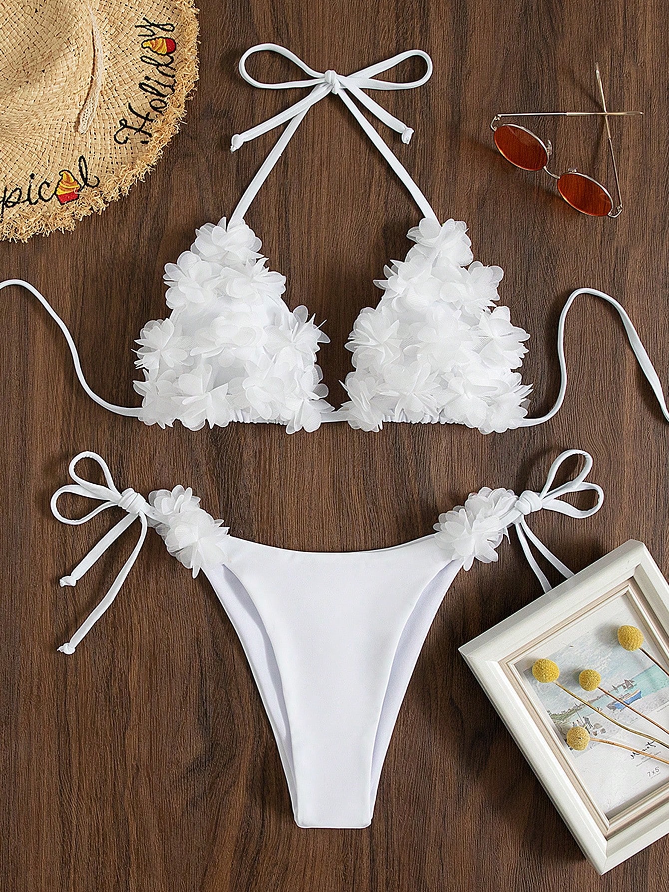 In White Women Bikini Sets