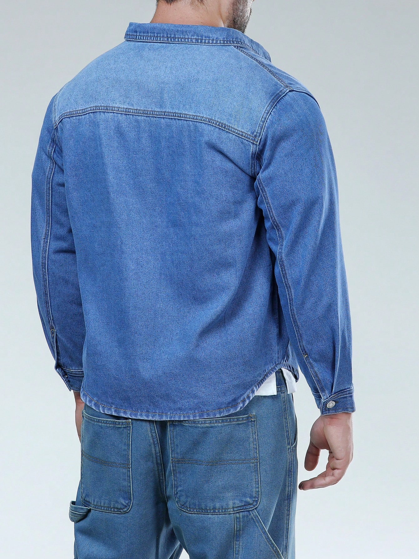 Men Plus Size Denim Shirts