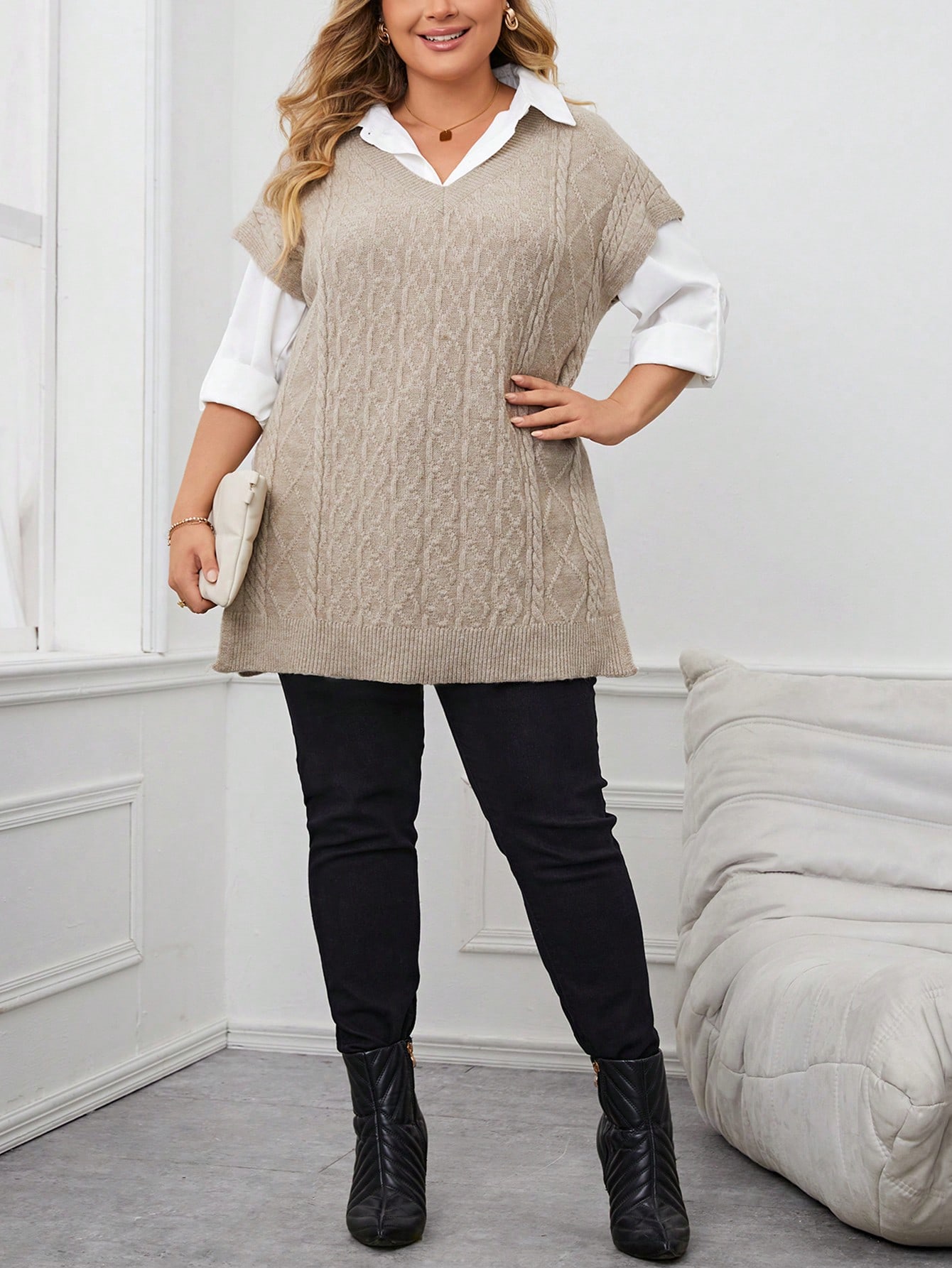 In Casual Plus Size Sweater Vests