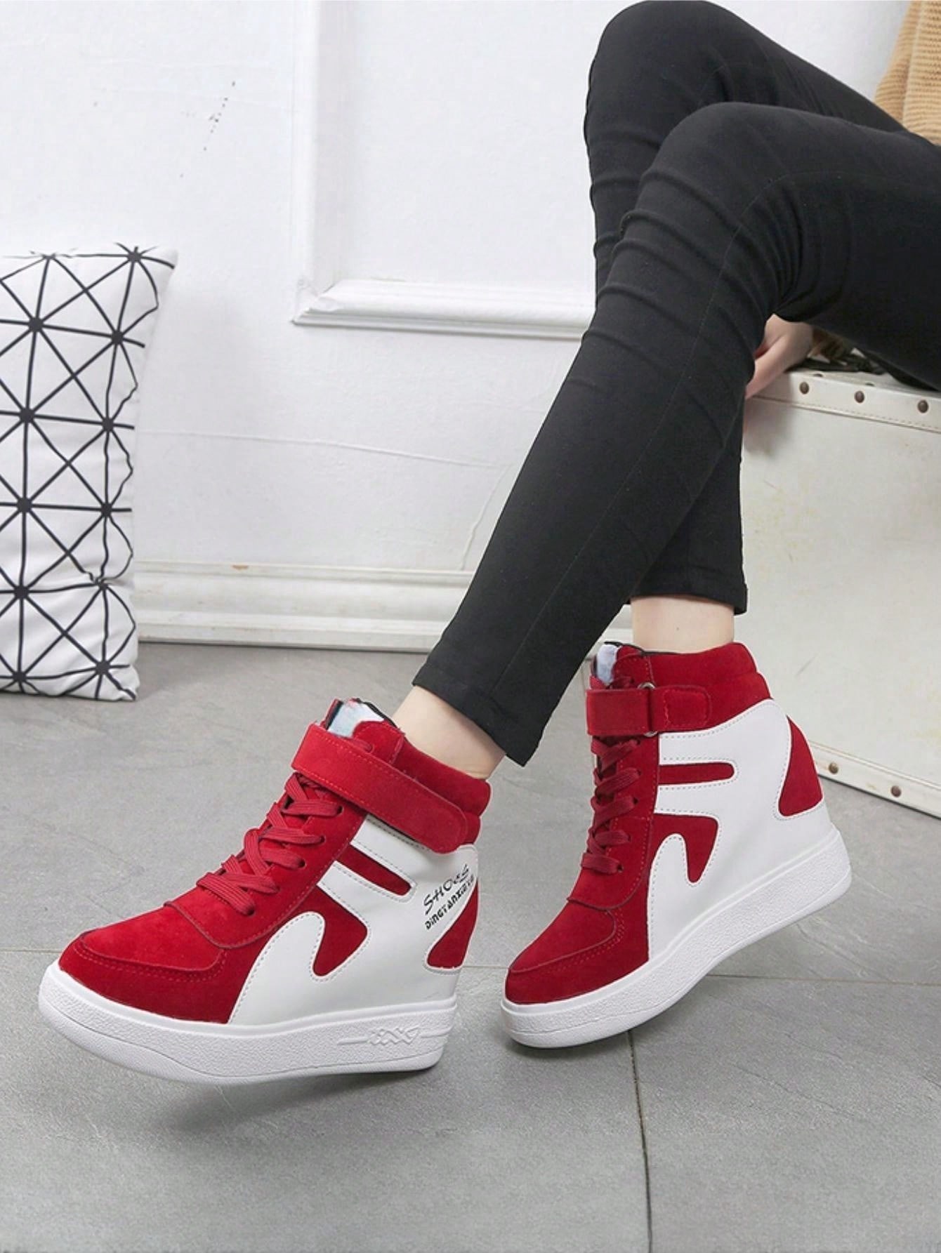 In Red and White Women Shoes