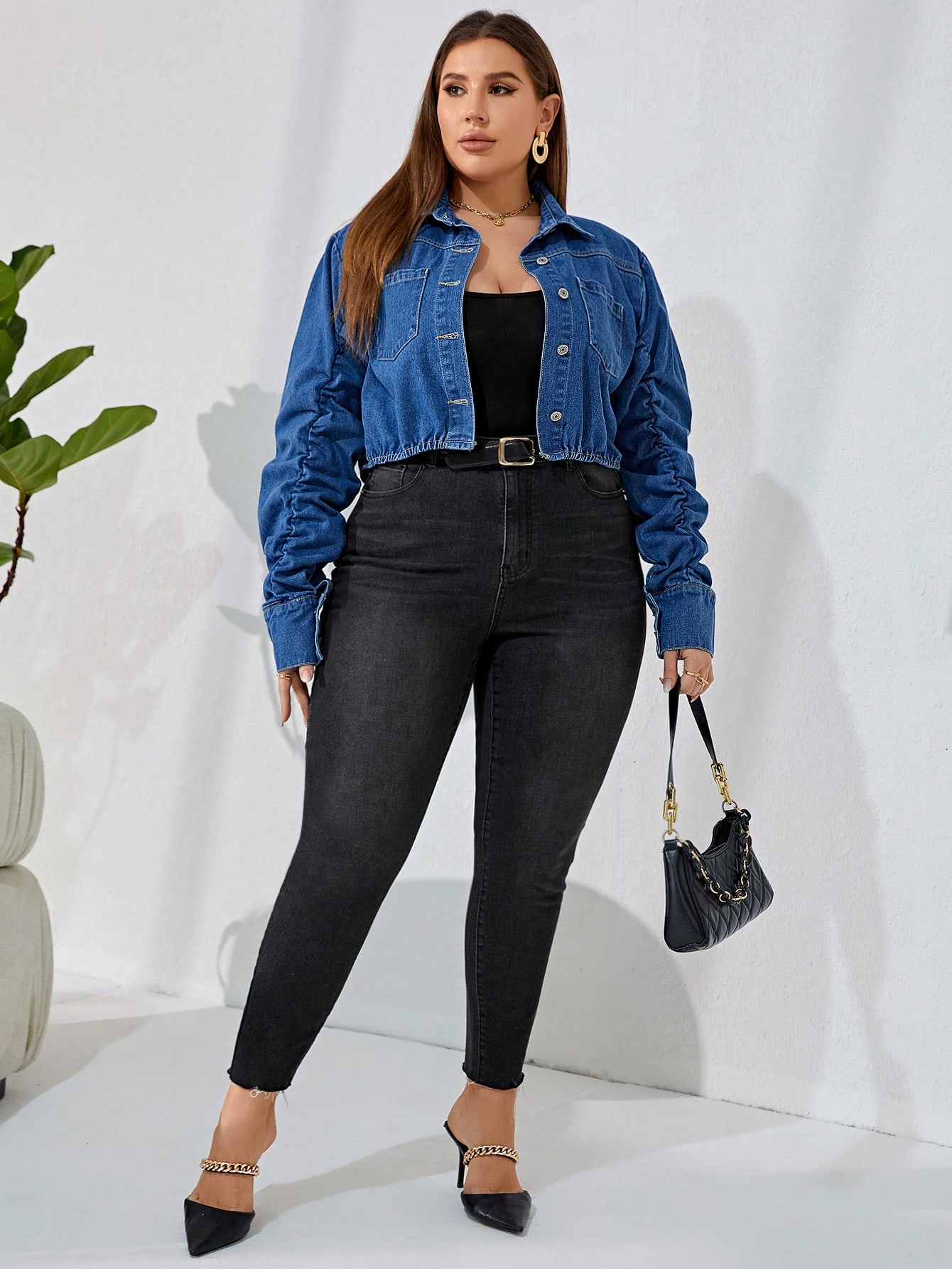 In Blue Plus Size Denim Tops