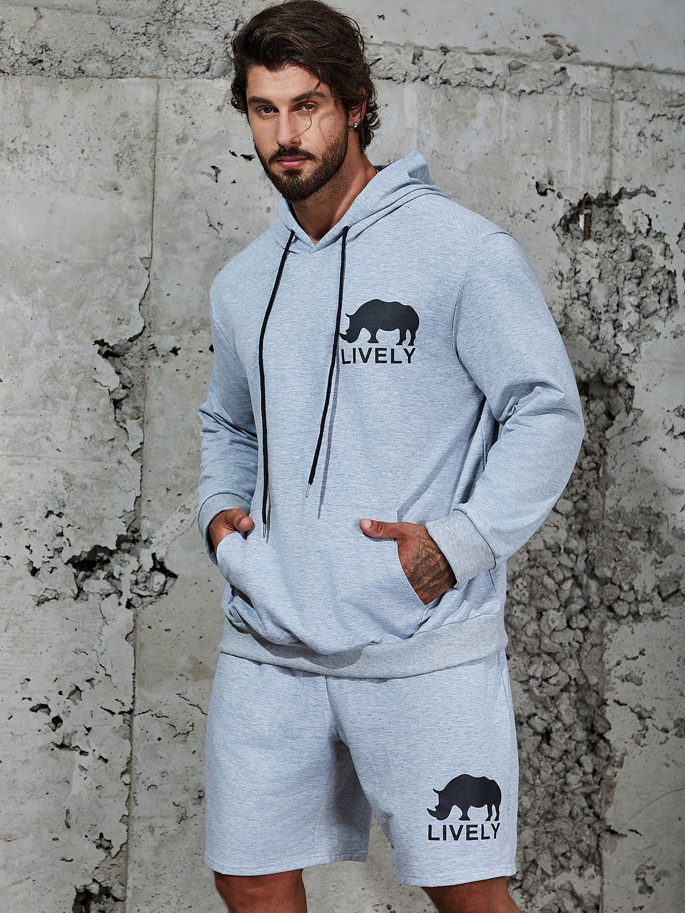 Men Plus Size Hoodie & Sweatshirt Co-ords