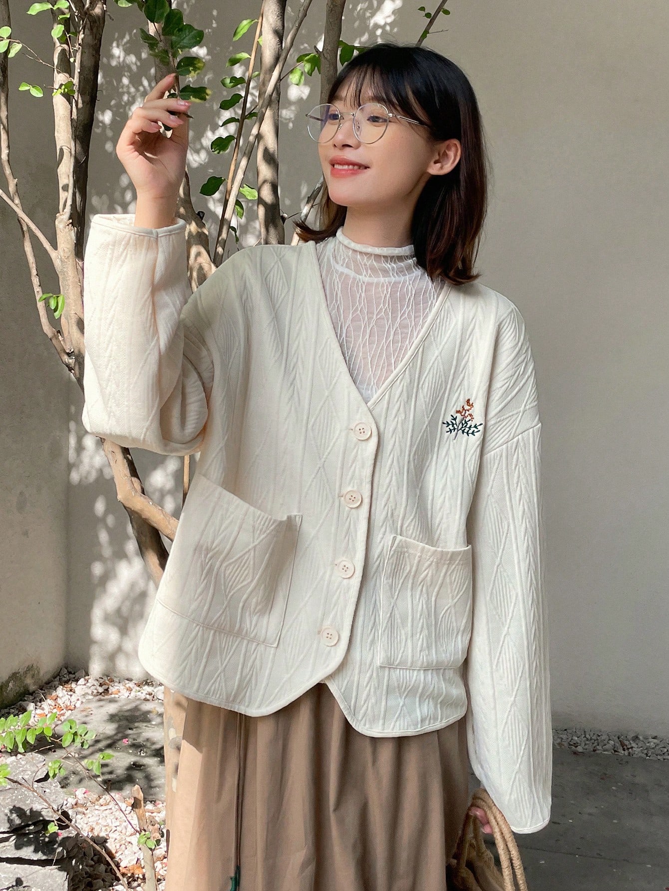 In Beige Women Outerwear