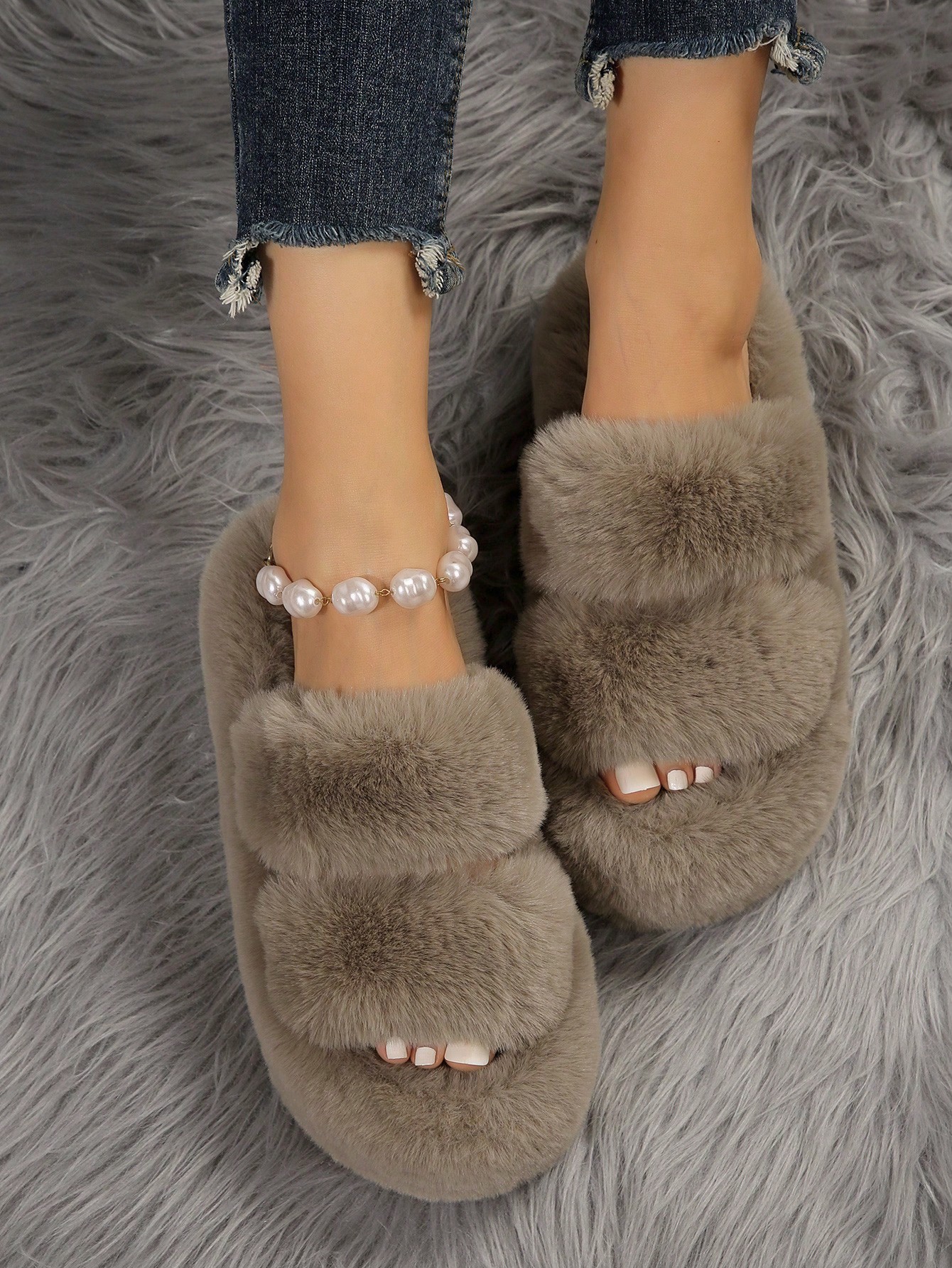 In Khaki Women Home Slippers