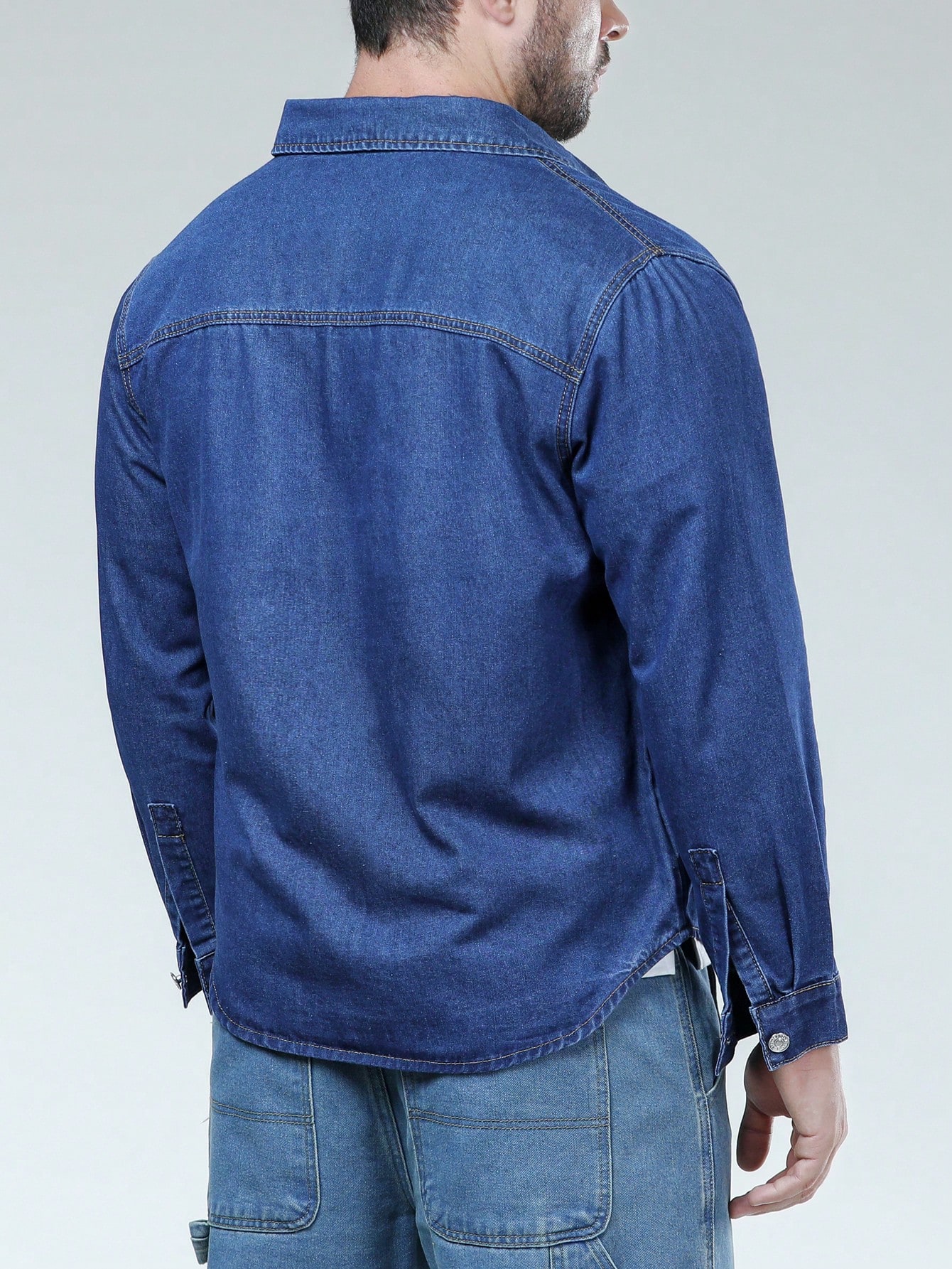 Men Plus Size Denim Shirts