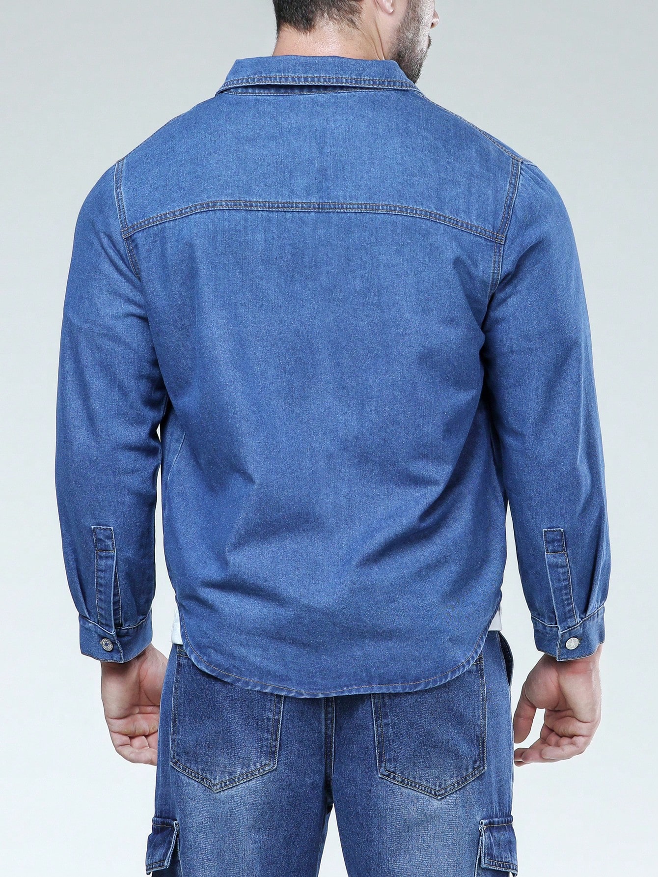 Men Plus Size Denim Shirts