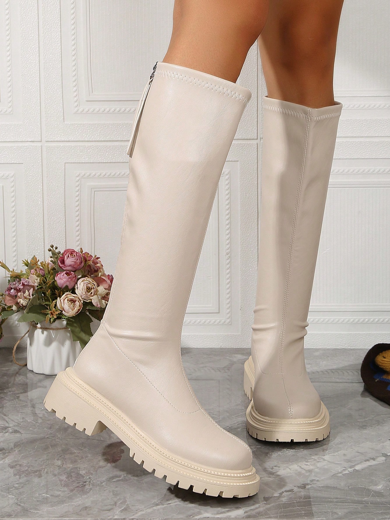 In Beige Women Fashion Boots