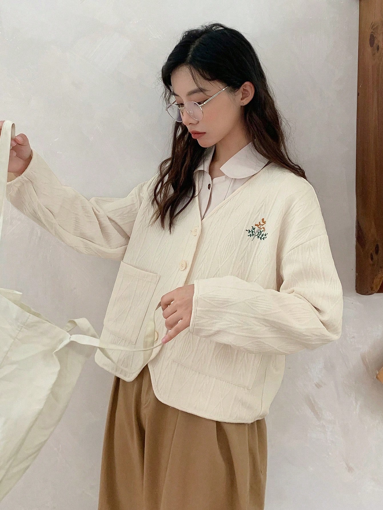 In Beige Women Outerwear