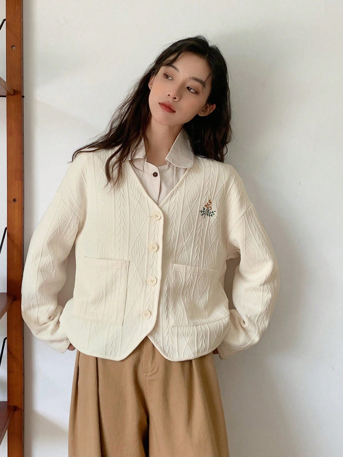 In Beige Women Outerwear