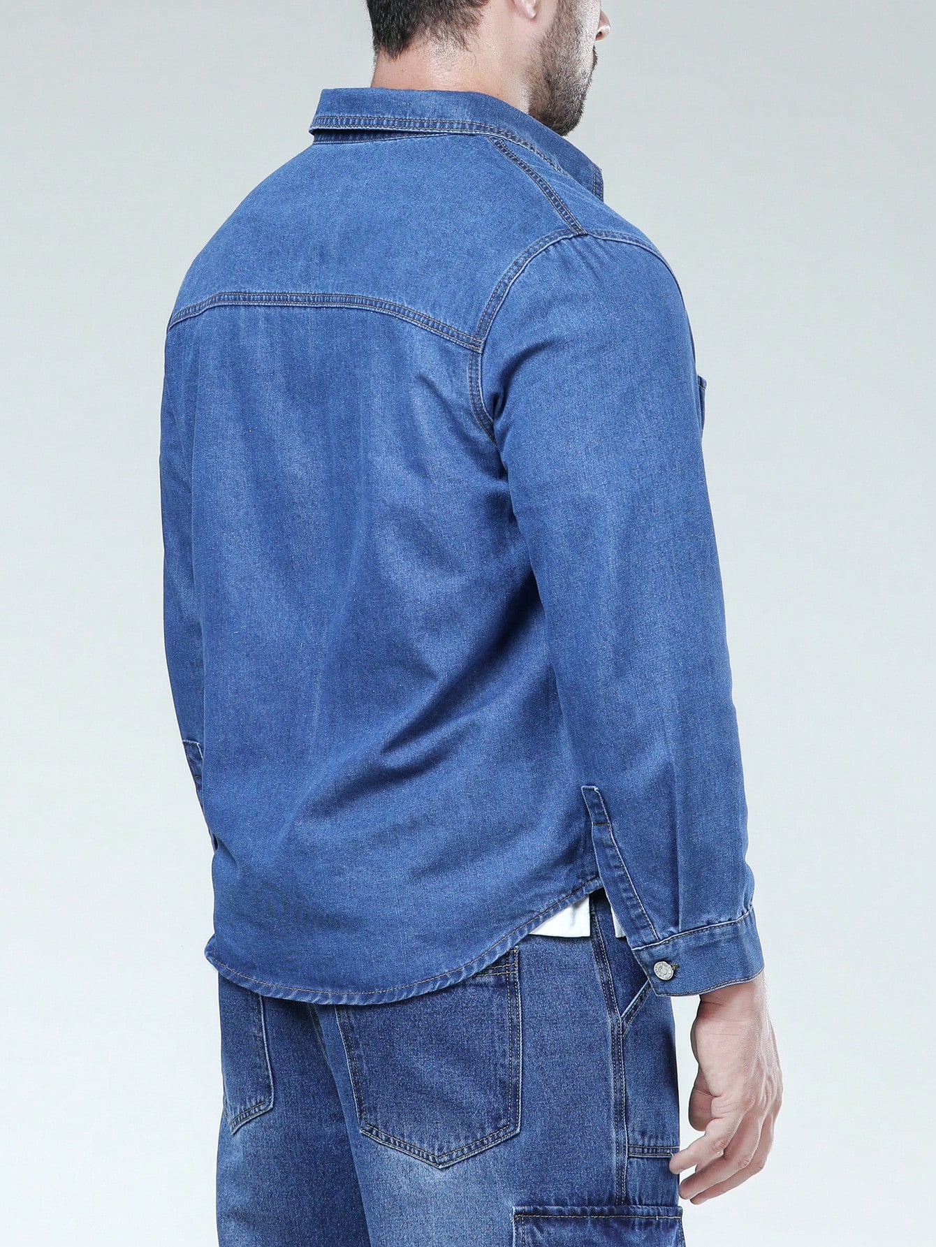 Men Plus Size Denim Shirts