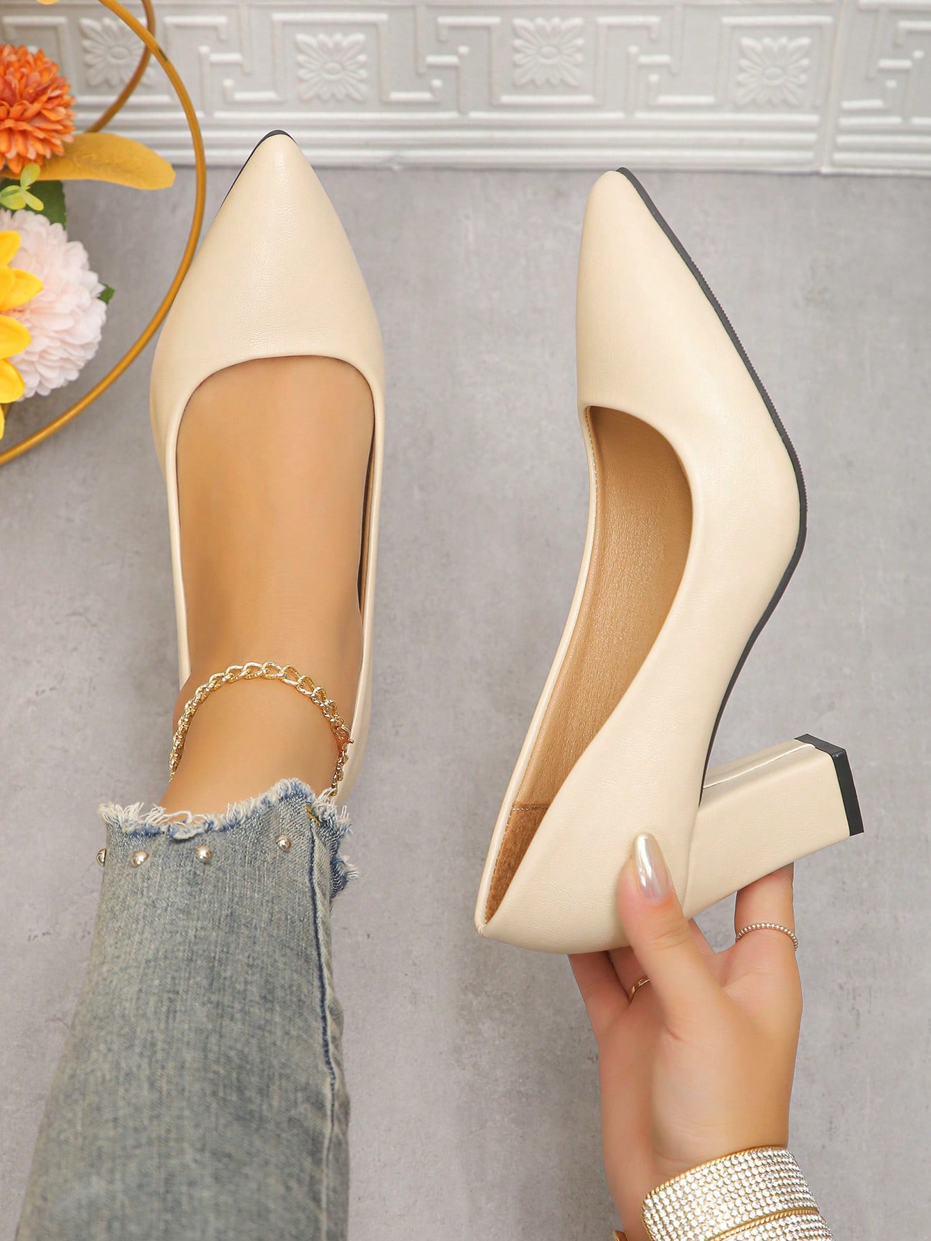 In Beige Women Pumps