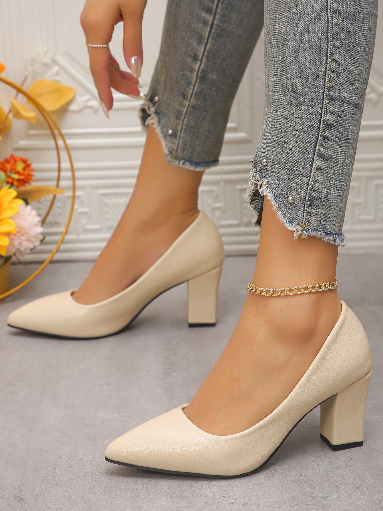 In Beige Women Pumps