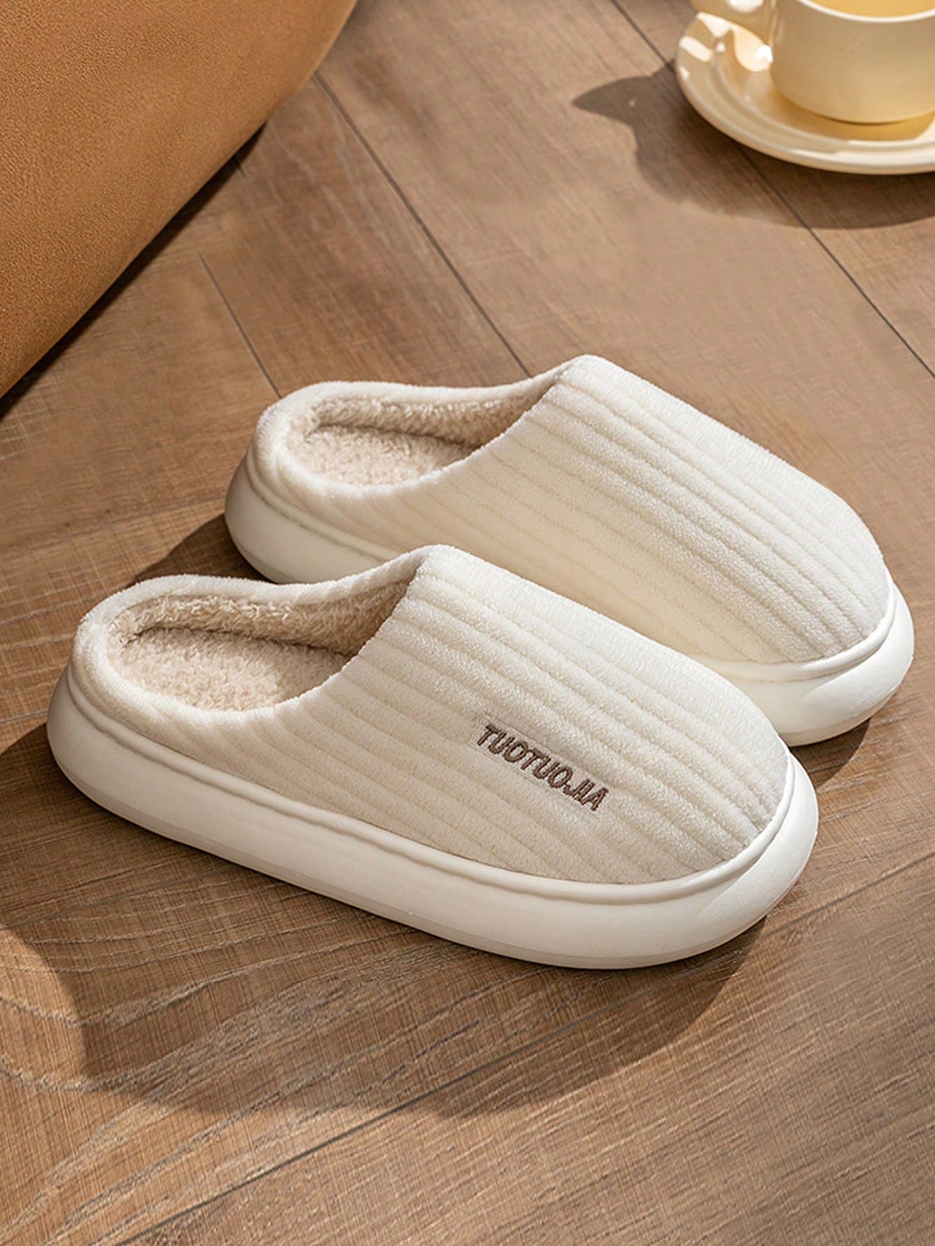 In Beige Women Home Slippers