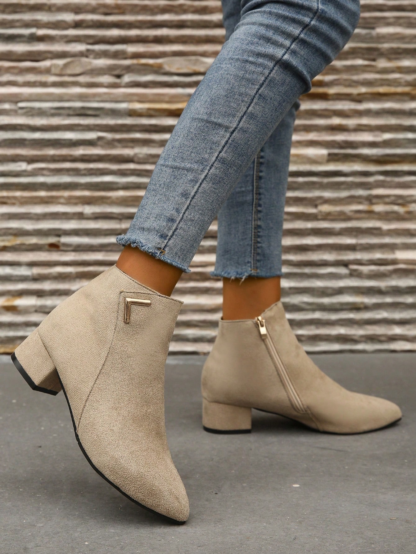 In Beige Women Fashion Boots