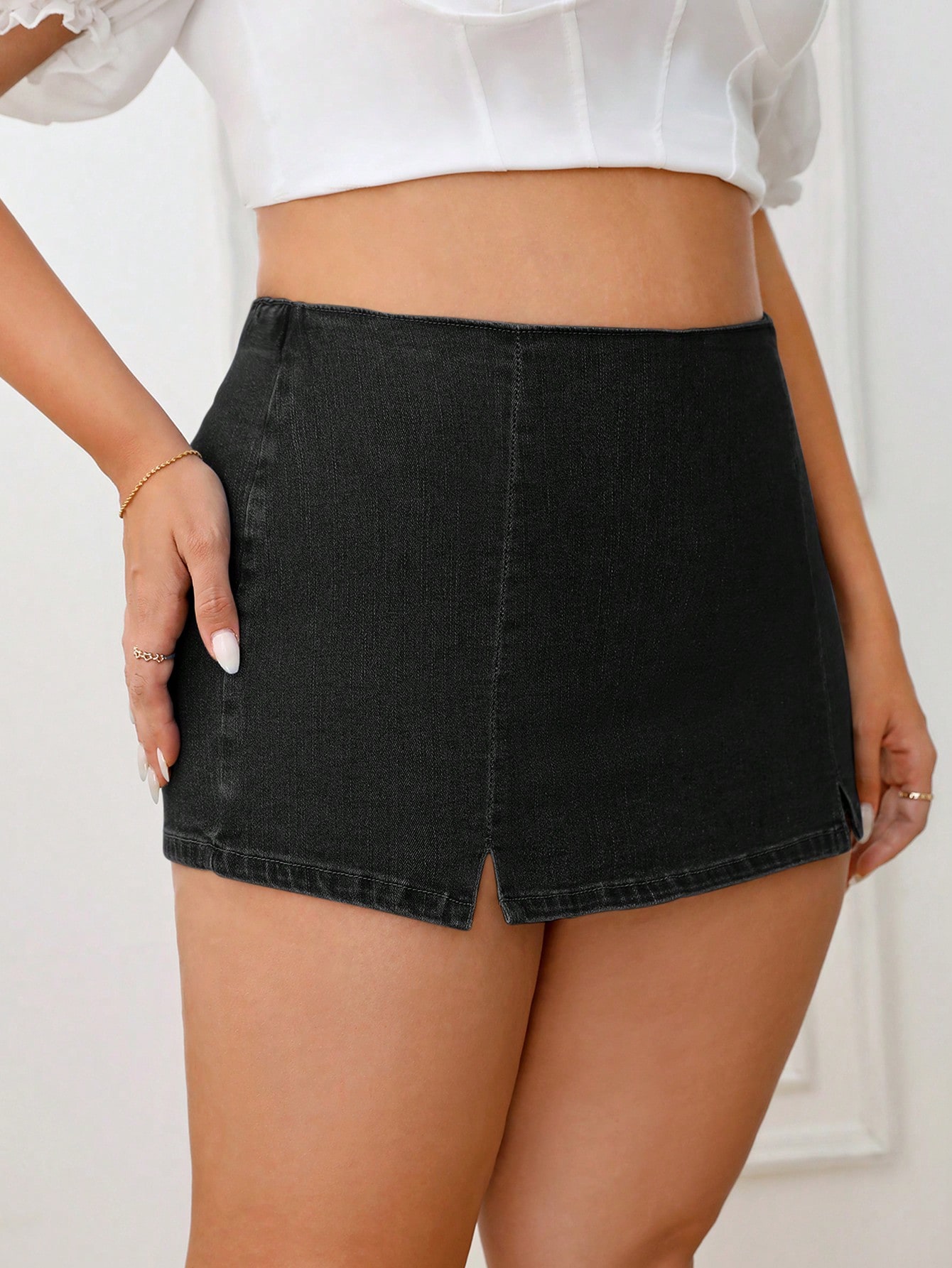 Plus Size Denim Shorts