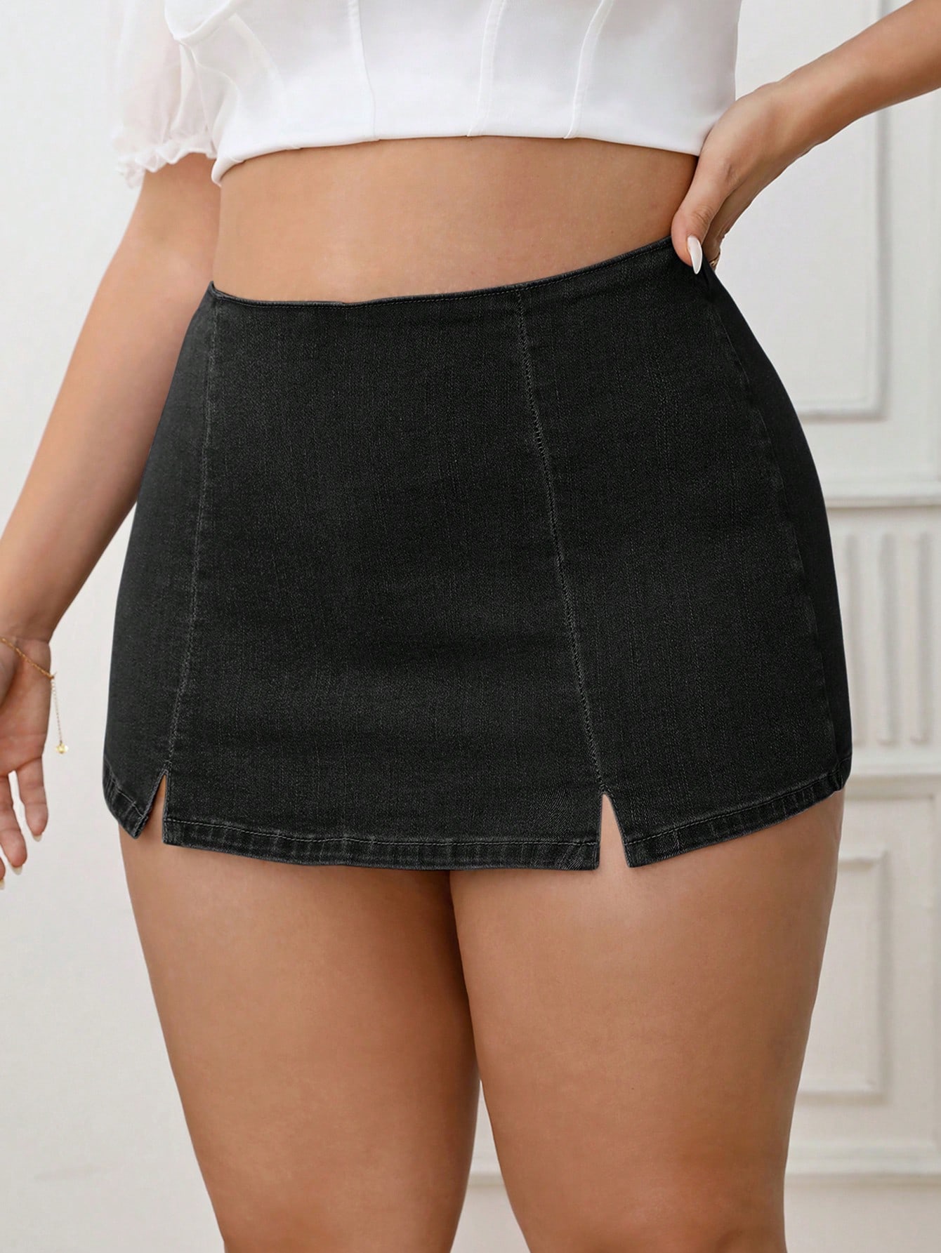 Plus Size Denim Shorts