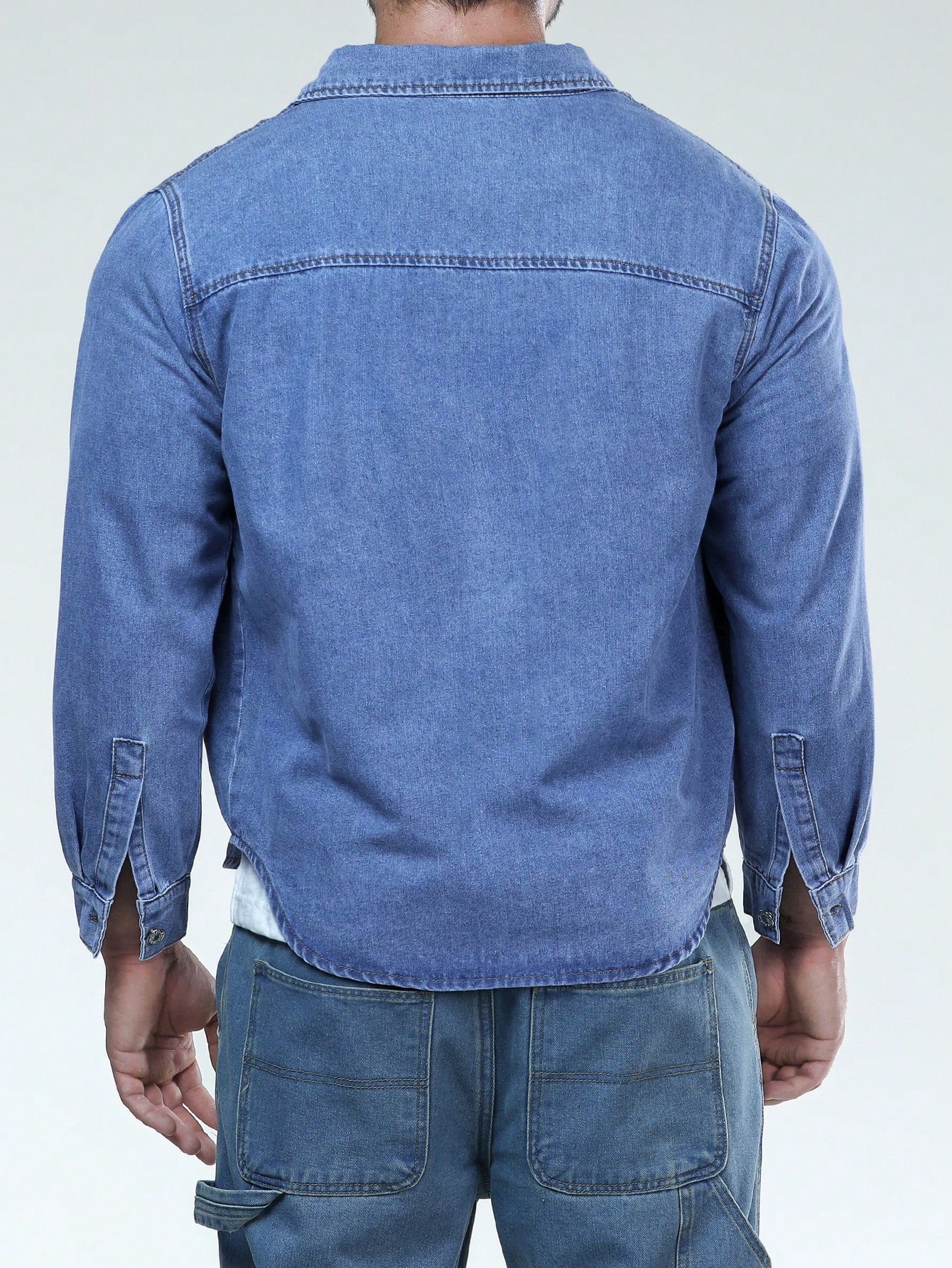 Men Plus Size Denim Shirts