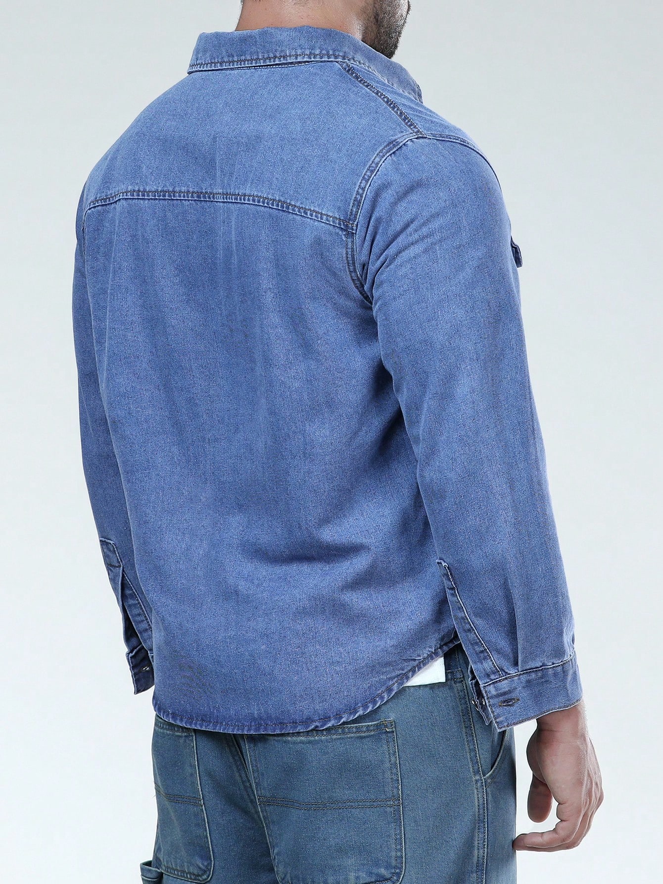 Men Plus Size Denim Shirts