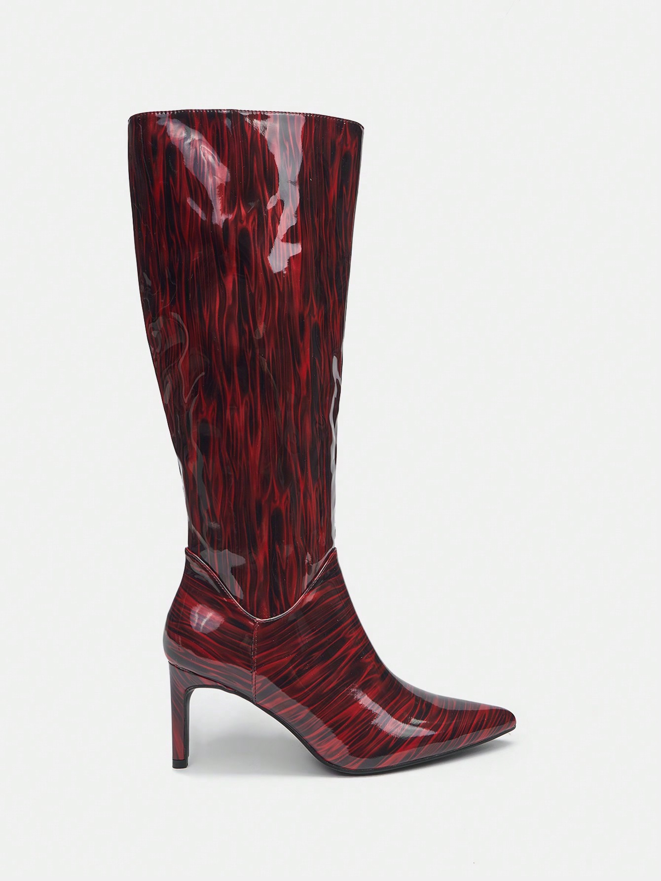 In Burgundy Women Fashion Boots