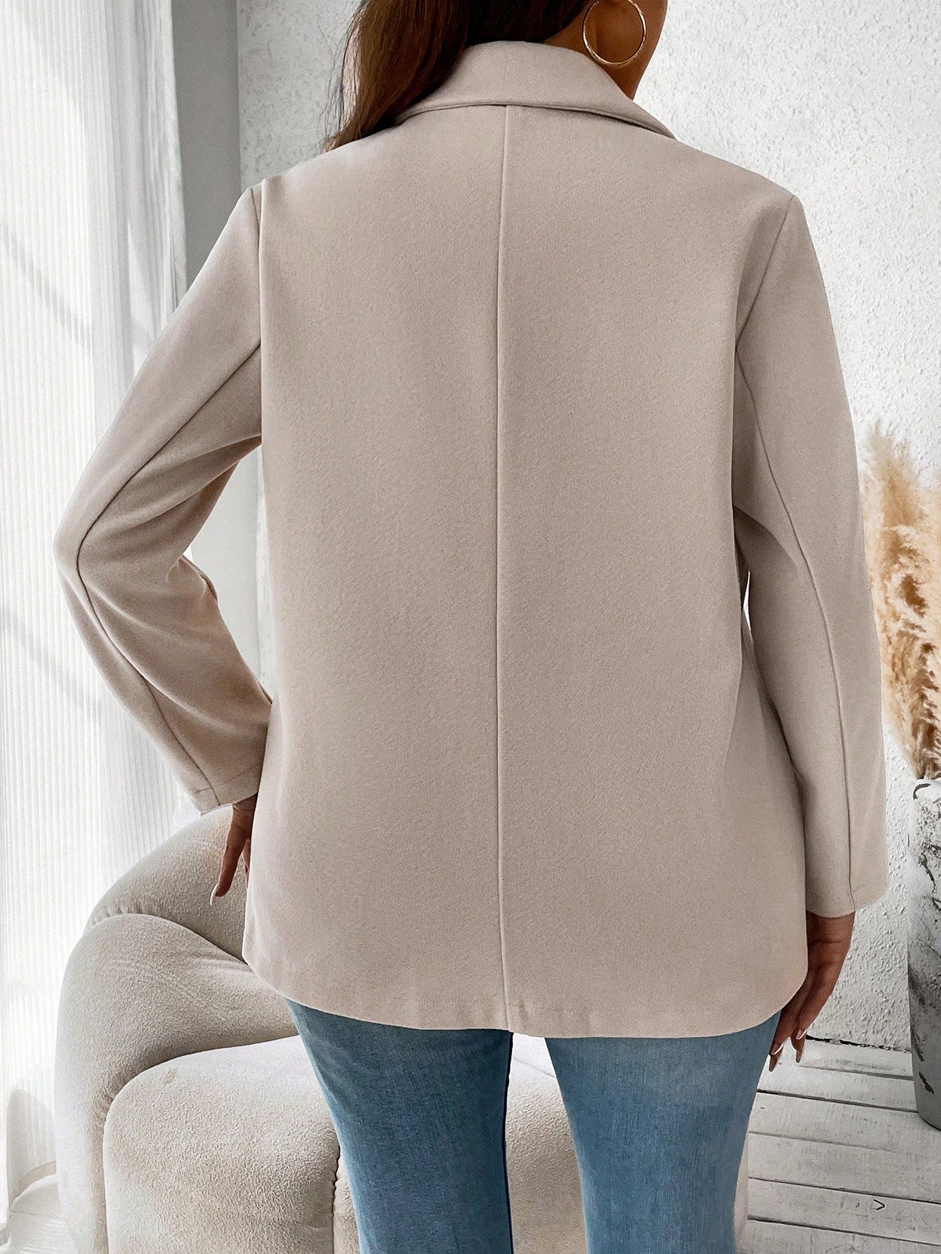 In Long Sleeve Plus Size Overcoats