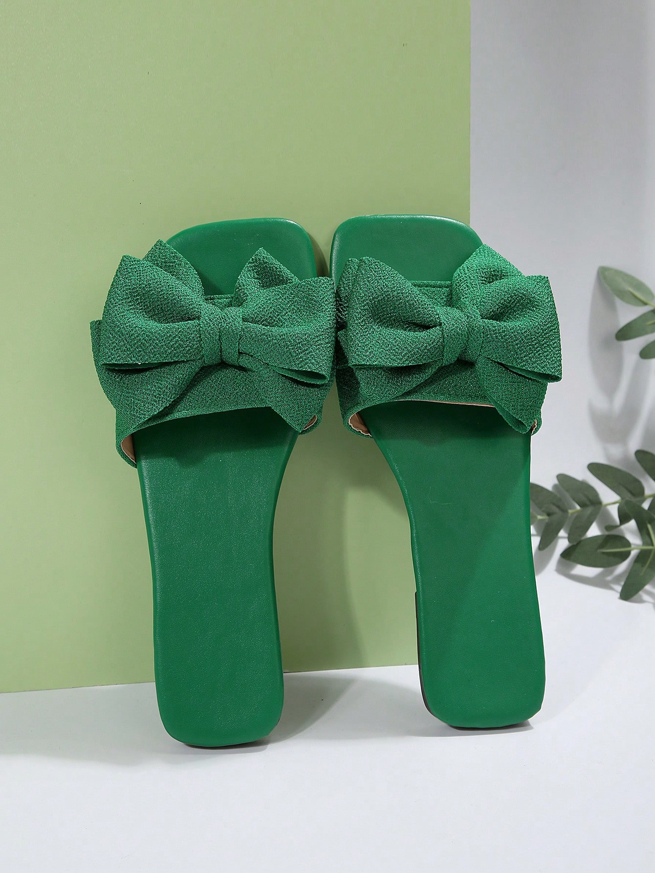 In Green Women Flat Sandals