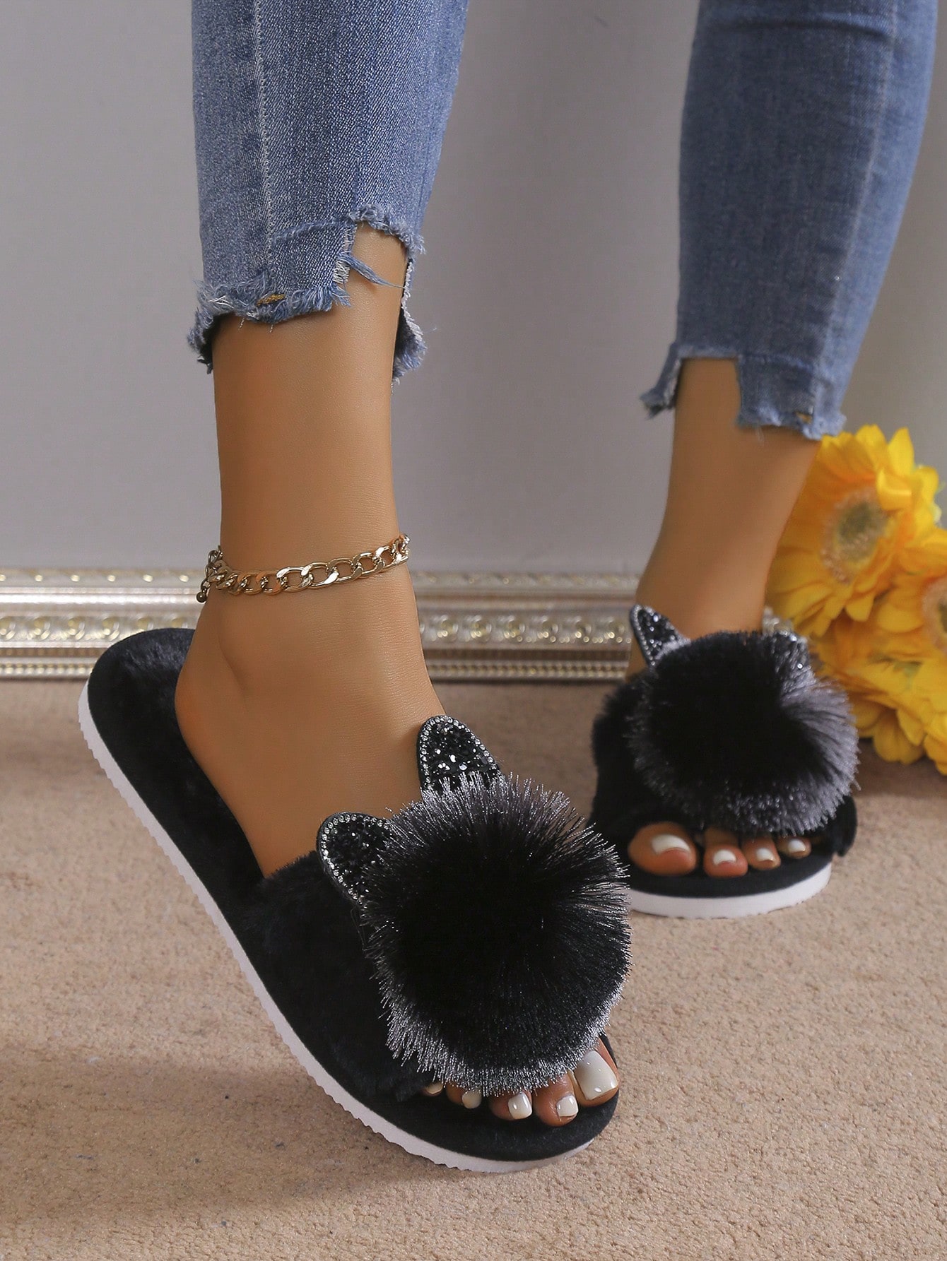 In Black Women Home Slippers