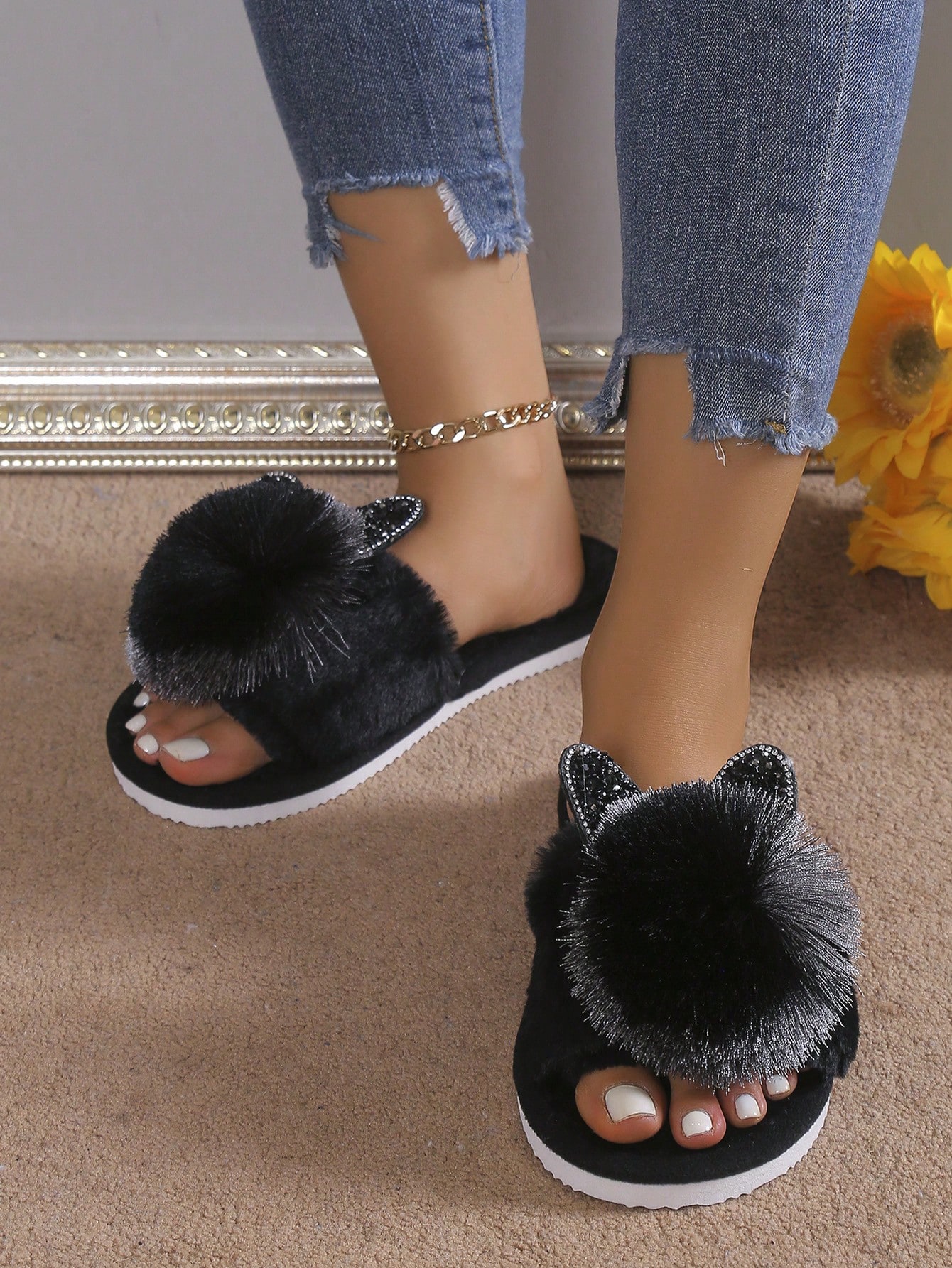 In Black Women Home Slippers