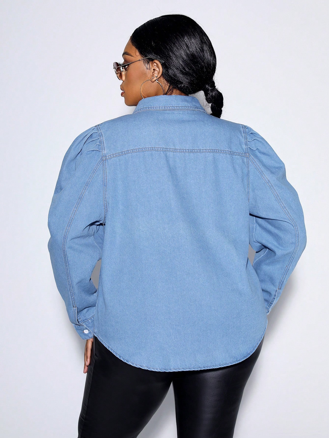 In Blue Plus Size Denim Tops