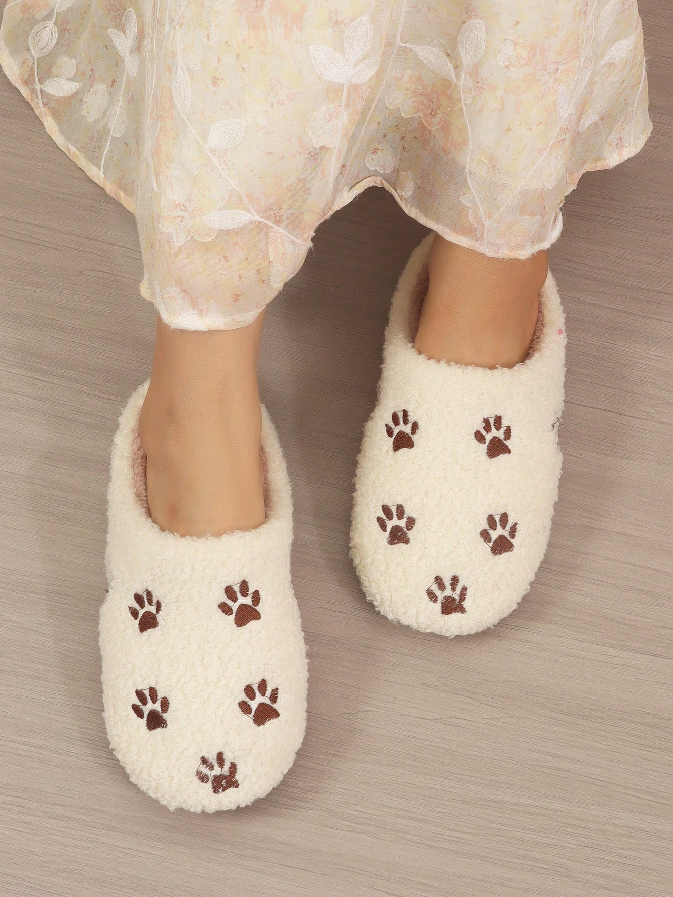 In Beige Women Home Slippers