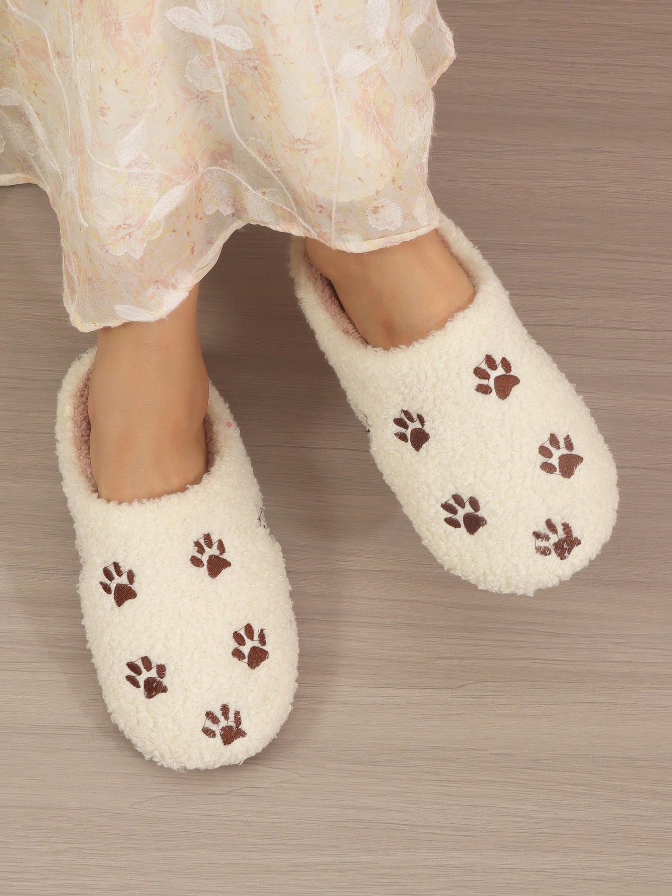 In Beige Women Home Slippers