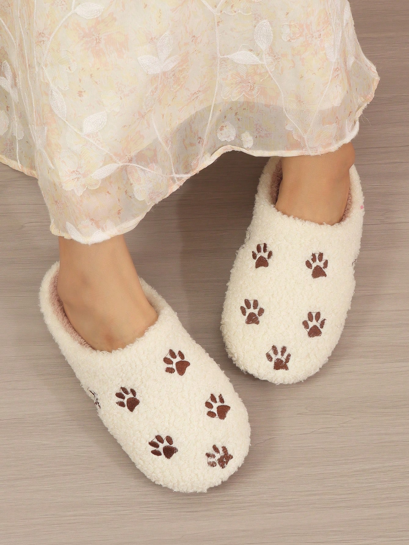 In Beige Women Home Slippers