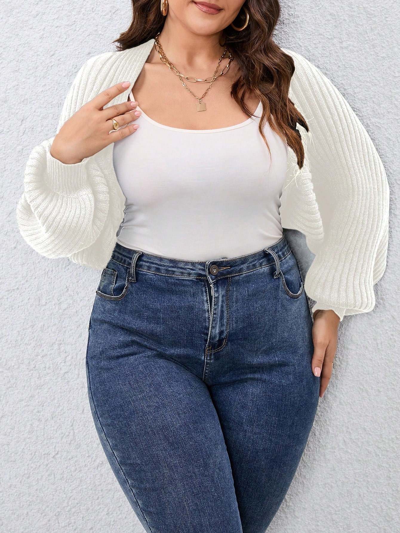 In Long Sleeve Plus Size Cardigans