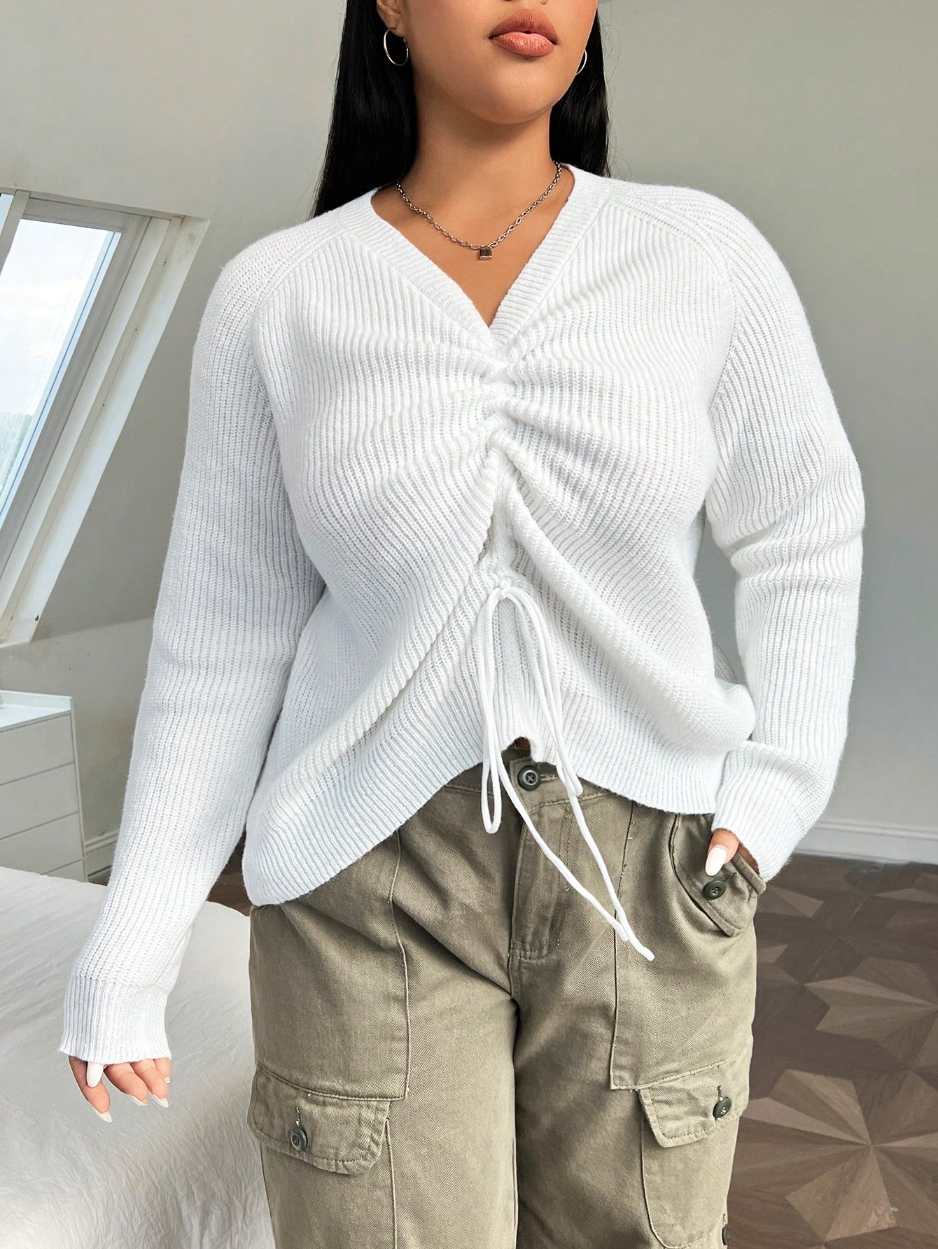 In White Plus Size Sweaters